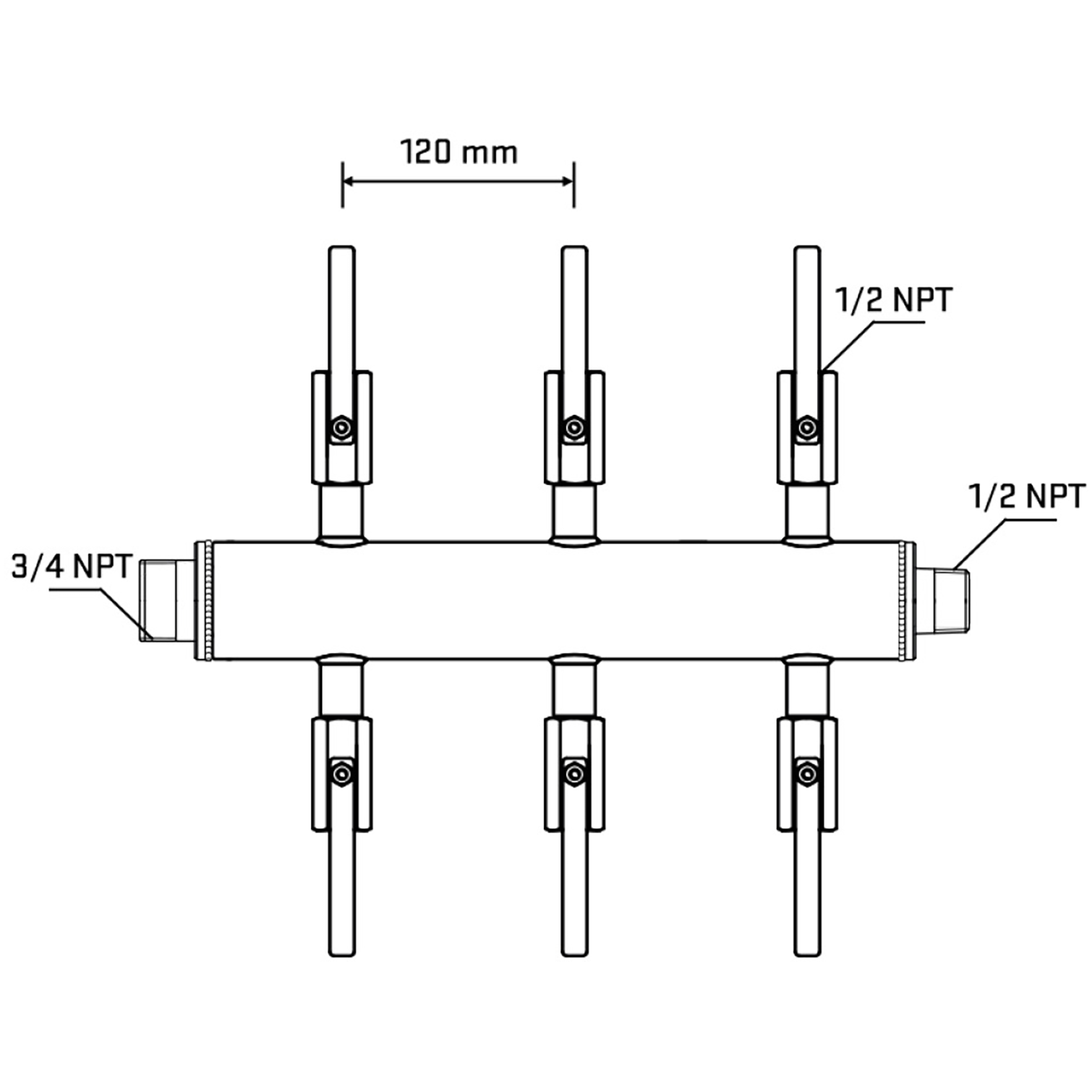 M506B081030 Manifolds Stainless Steel Double Sided