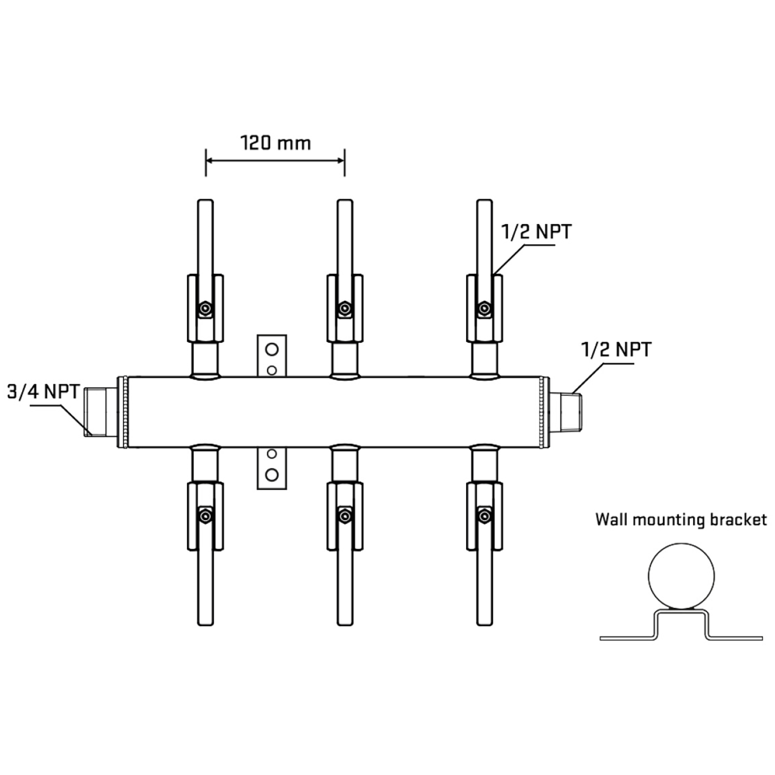 M506B081032 Manifolds Stainless Steel Double Sided