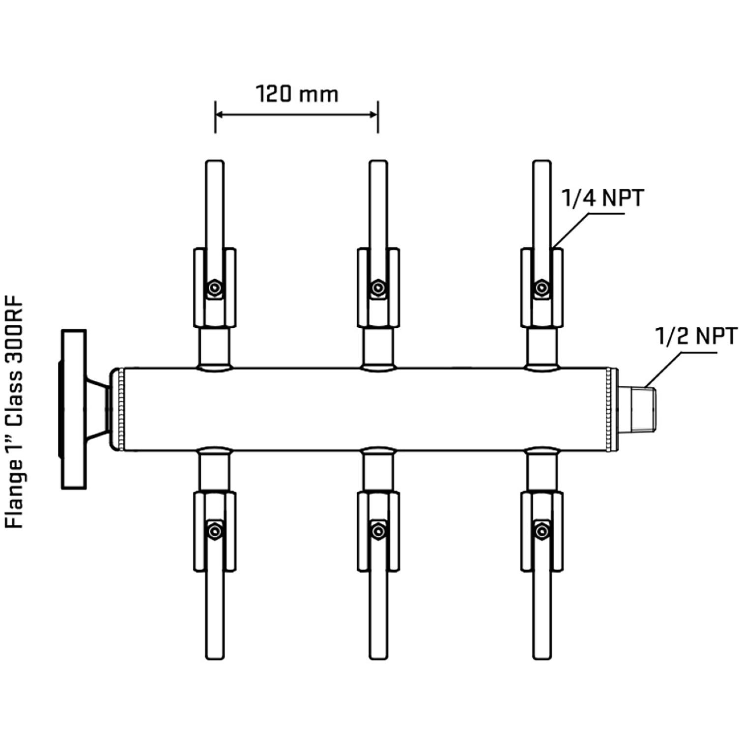 M506B090230 Manifolds Stainless Steel Double Sided