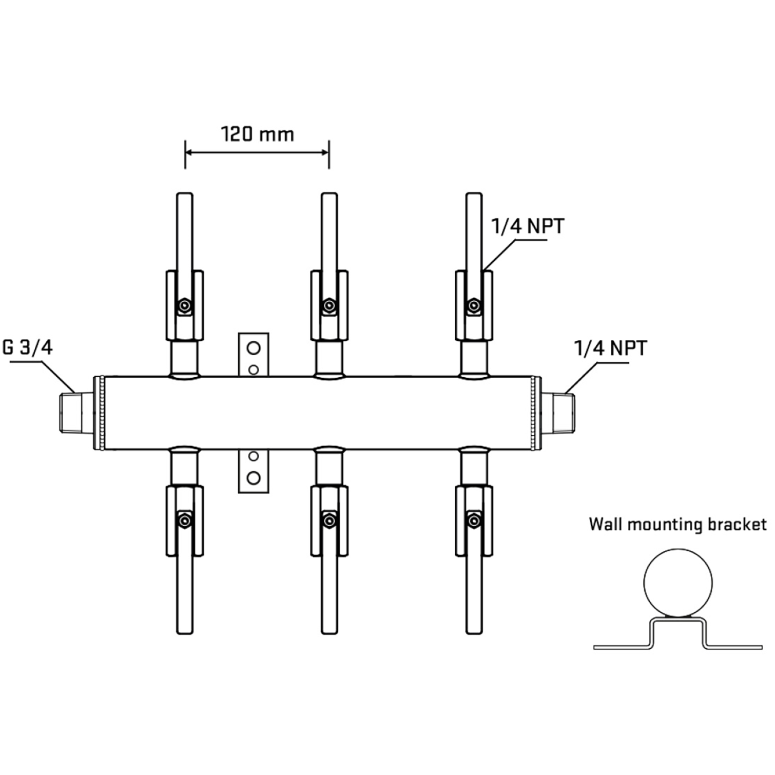 M506B090442 Manifolds Stainless Steel Double Sided