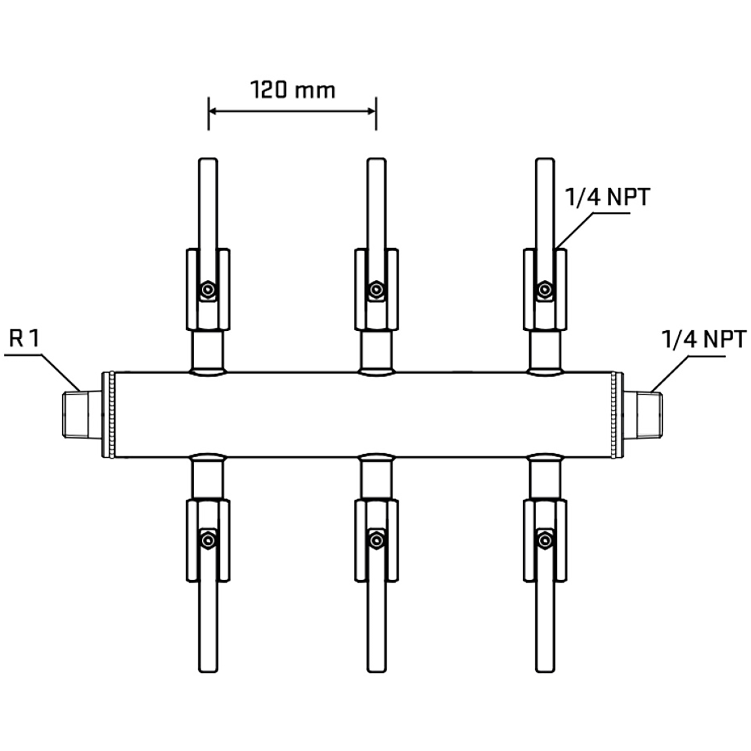 M506B090540 Manifolds Stainless Steel Double Sided