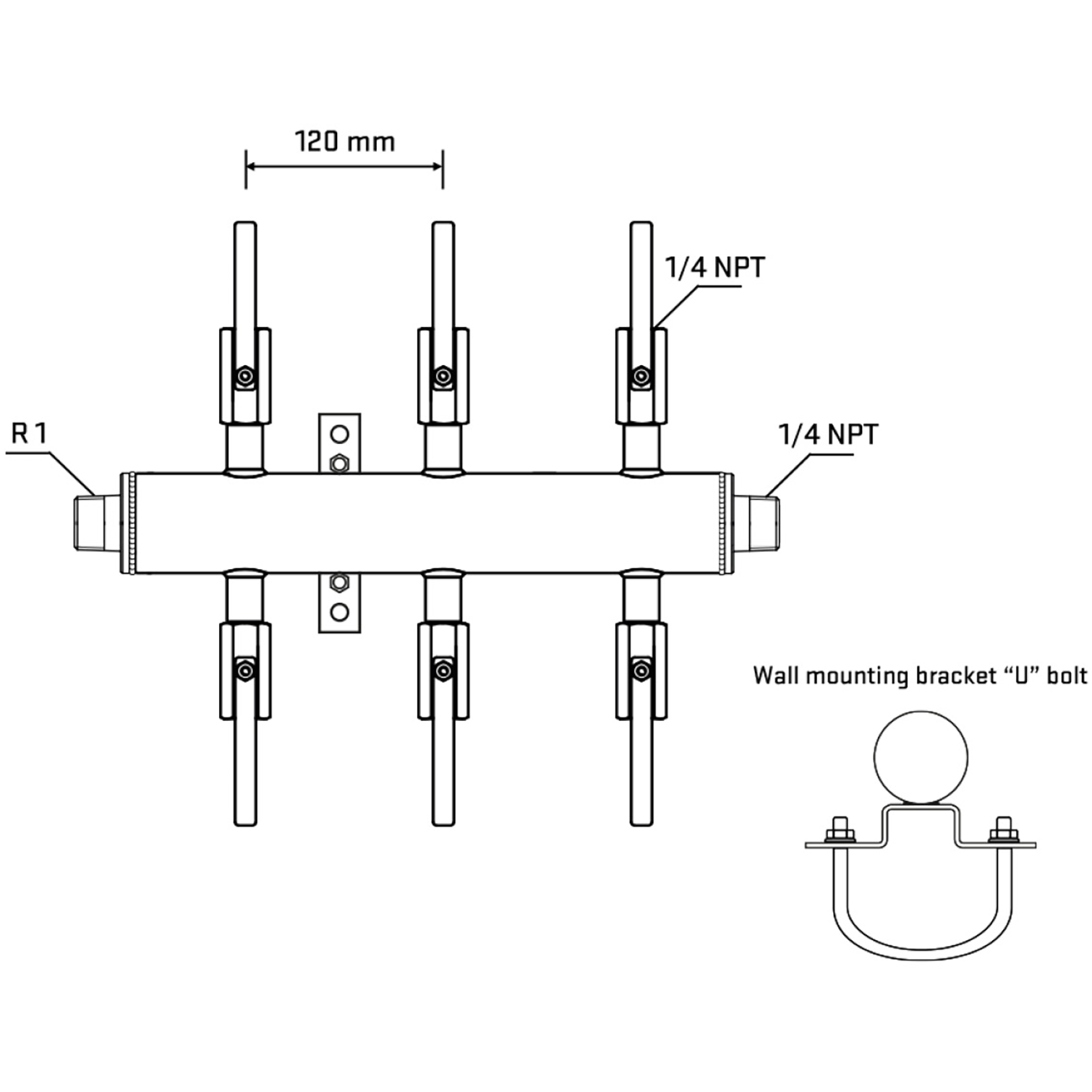 M506B090541 Manifolds Stainless Steel Double Sided