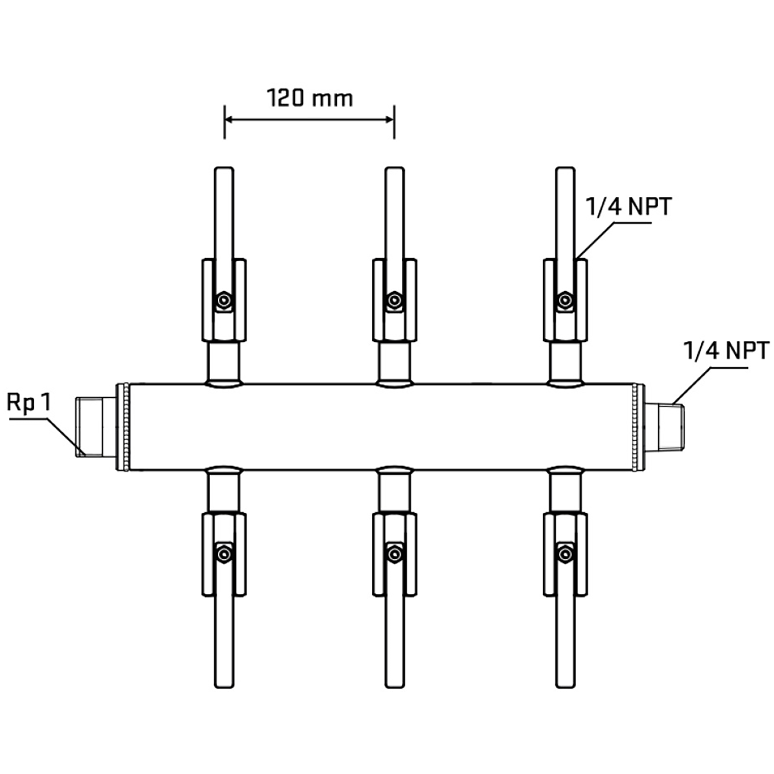 M506B090740 Manifolds Stainless Steel Double Sided