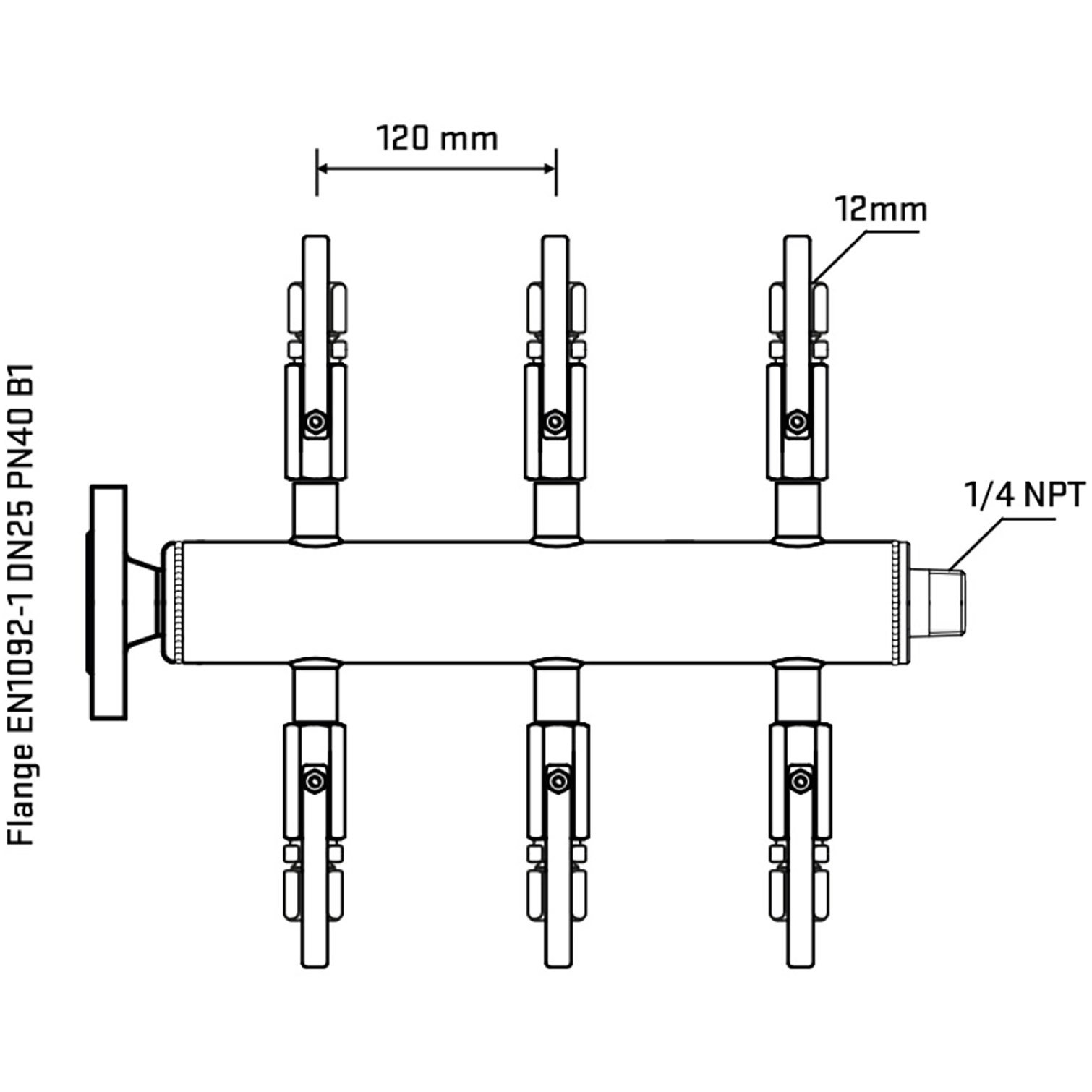 M506B100340 Manifolds Stainless Steel Double Sided