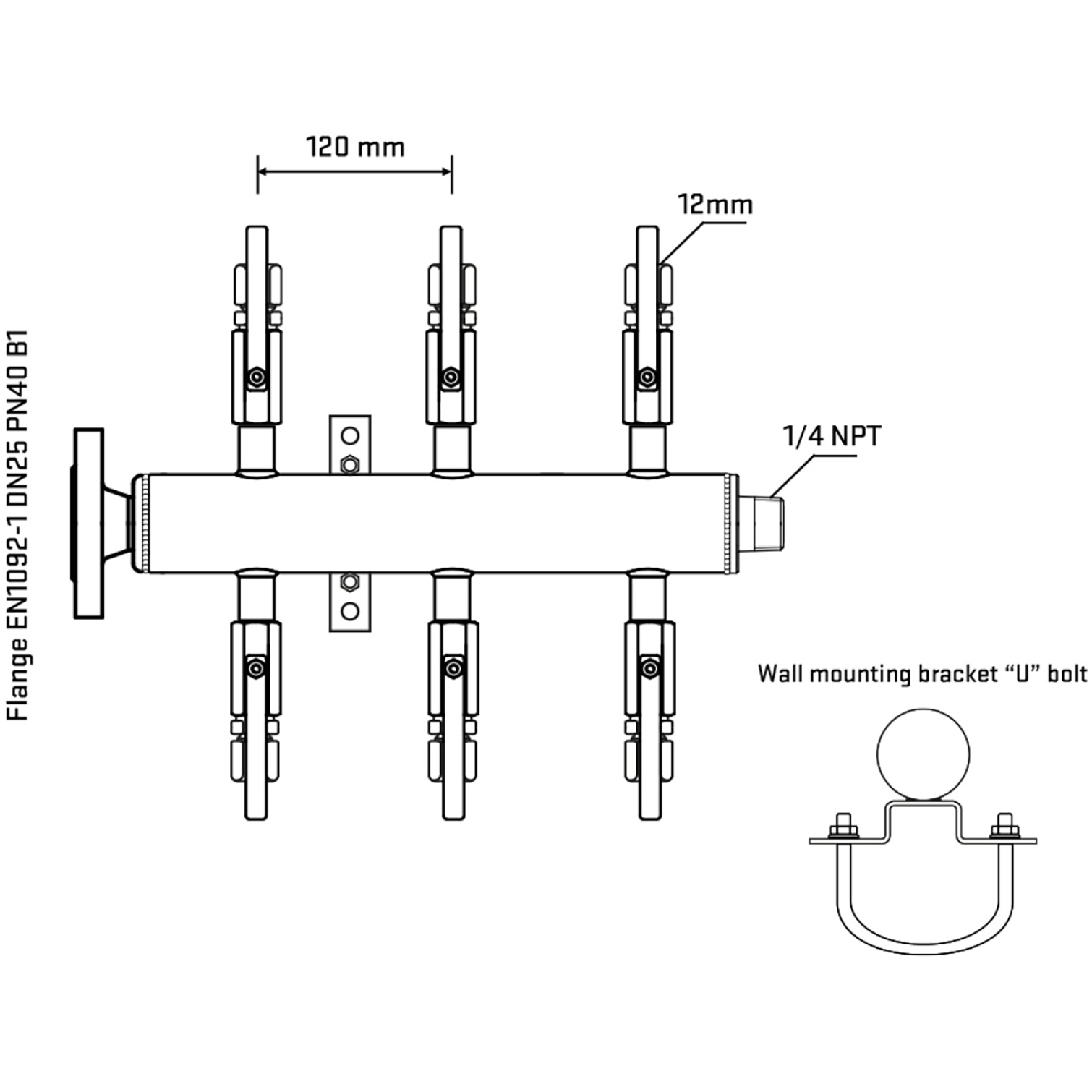 M506B100341 Manifolds Stainless Steel Double Sided