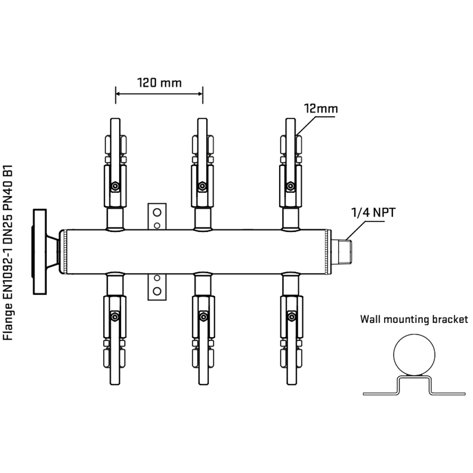 M506B100342 Manifolds Stainless Steel Double Sided