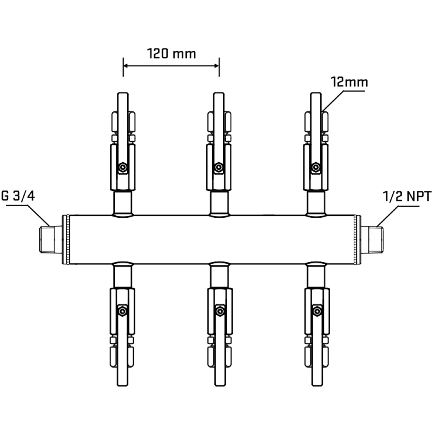 M506B100430 Manifolds Stainless Steel Double Sided