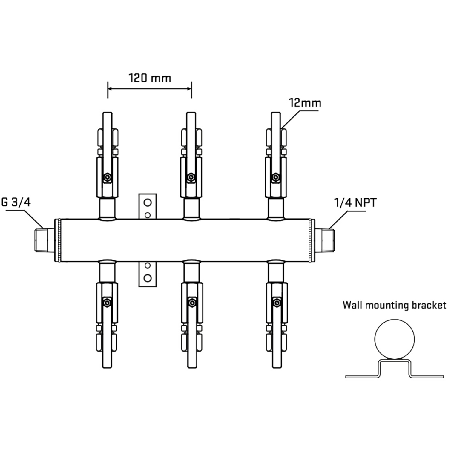 M506B100442 Manifolds Stainless Steel Double Sided