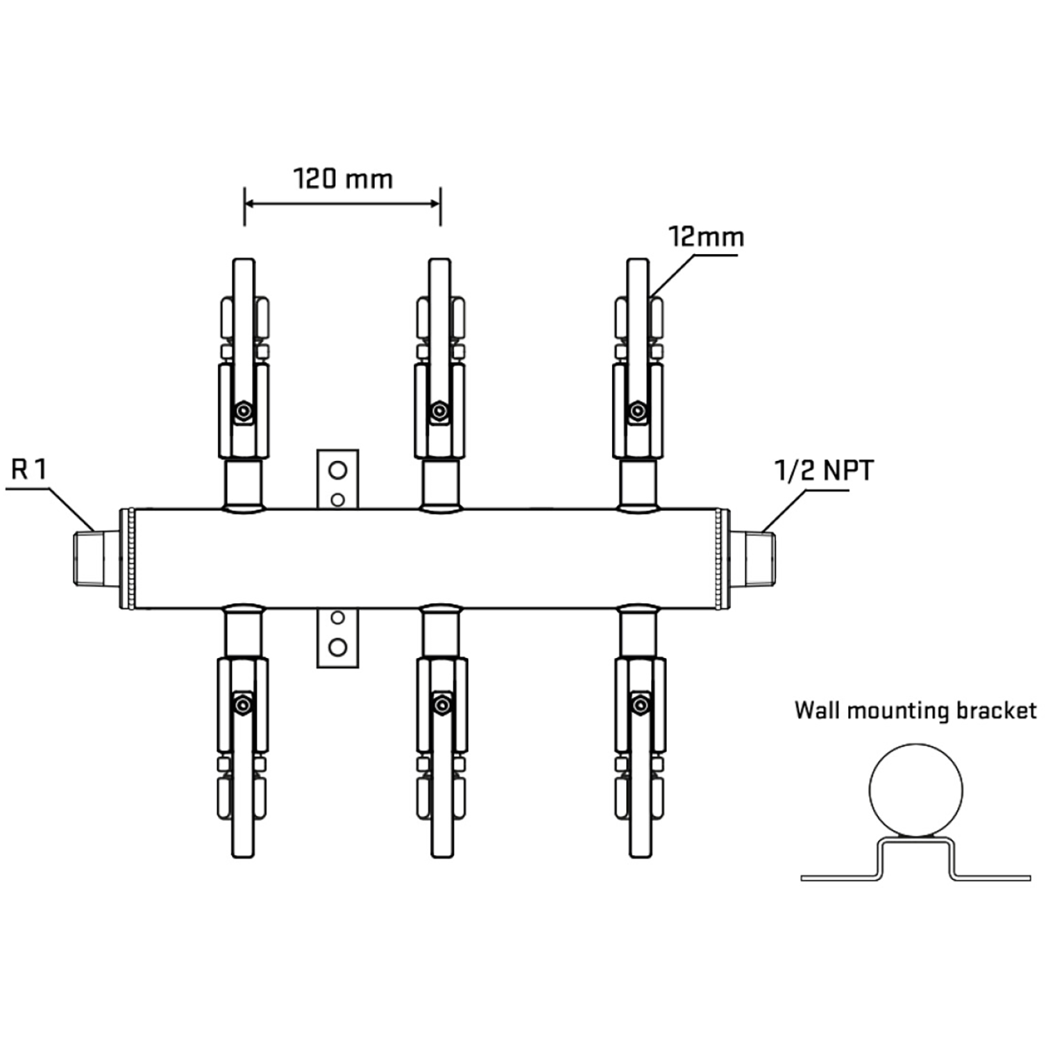 M506B100532 Manifolds Stainless Steel Double Sided