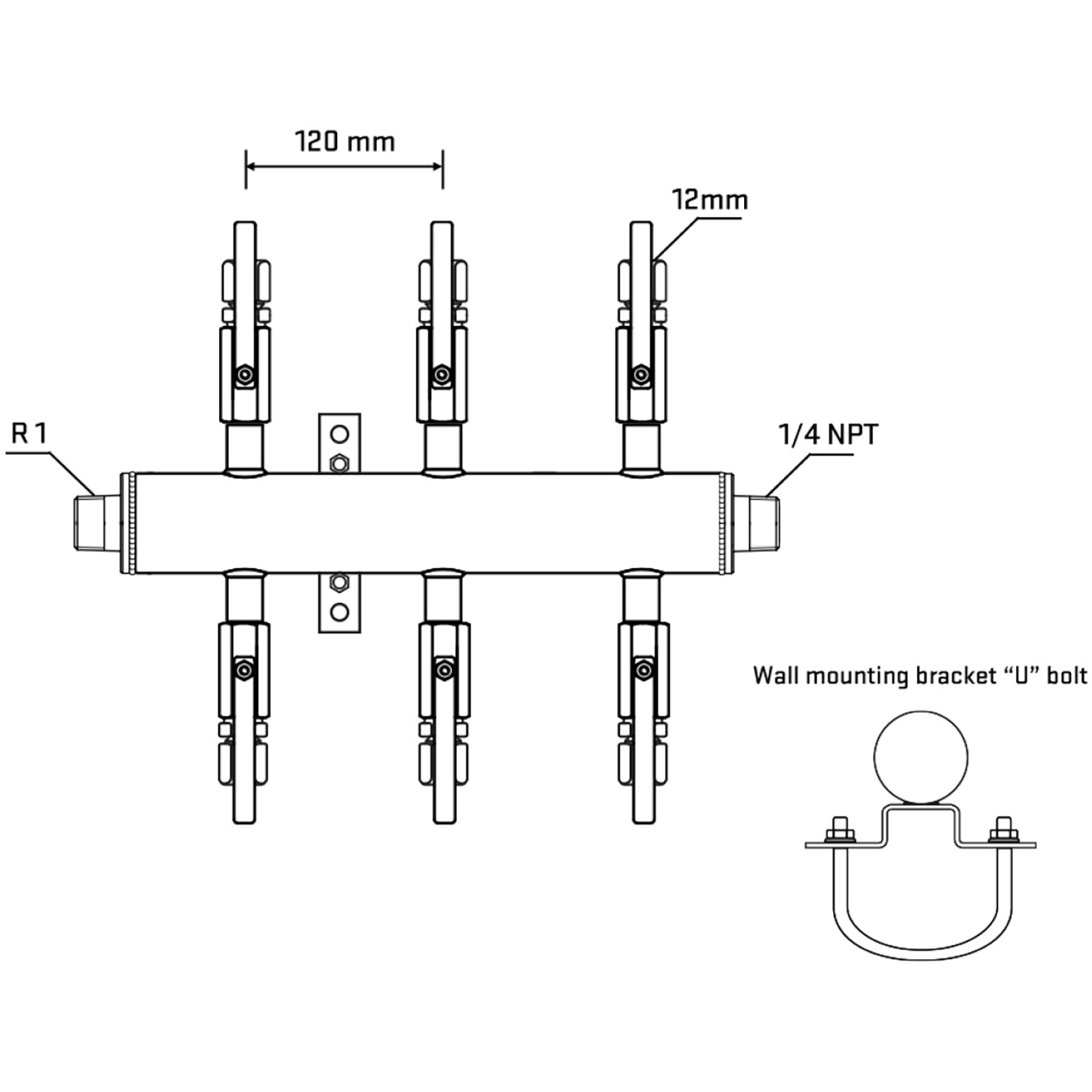 M506B100541 Manifolds Stainless Steel Double Sided