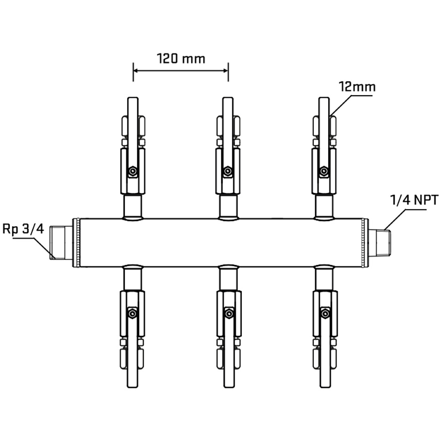 M506B100640 Manifolds Stainless Steel Double Sided