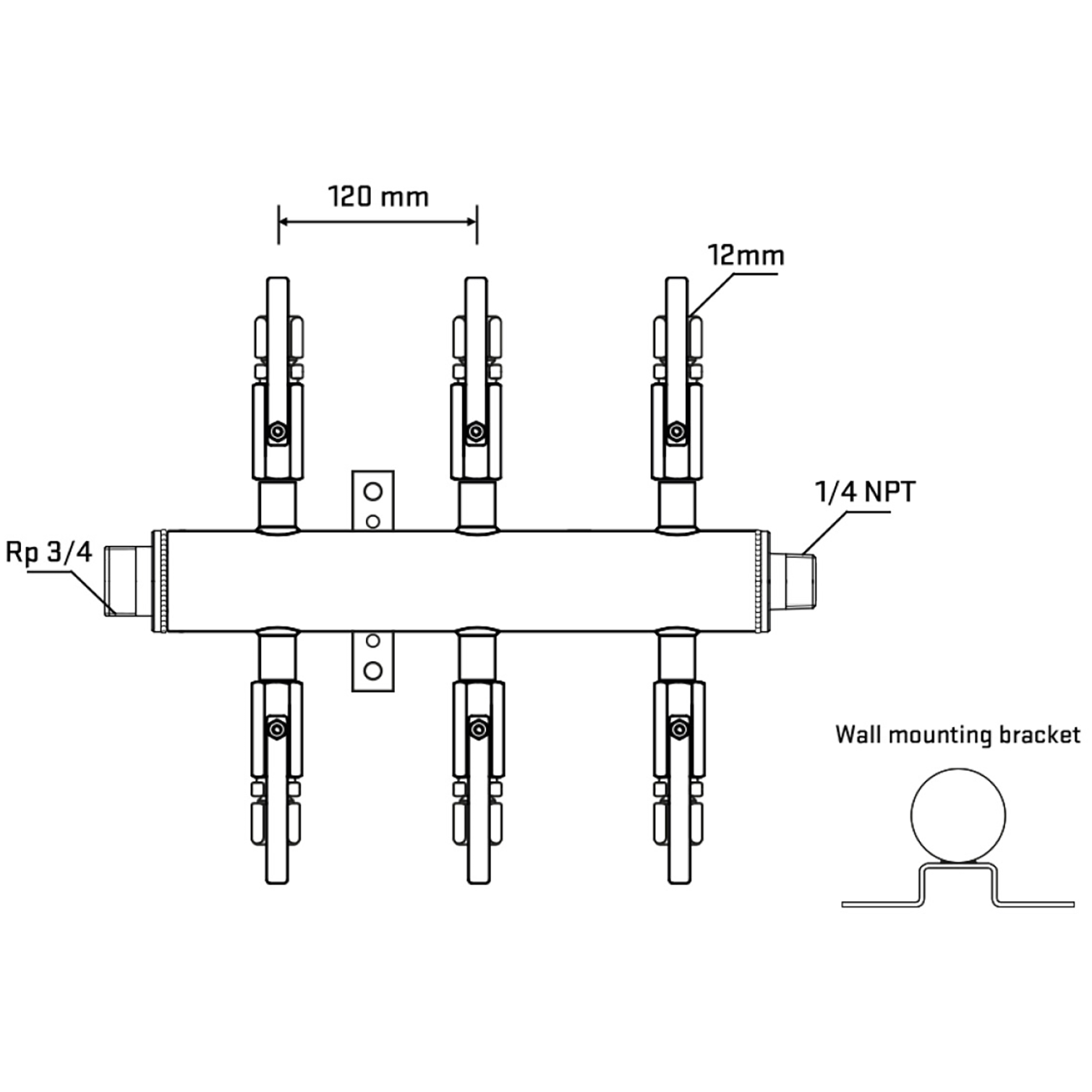 M506B100642 Manifolds Stainless Steel Double Sided