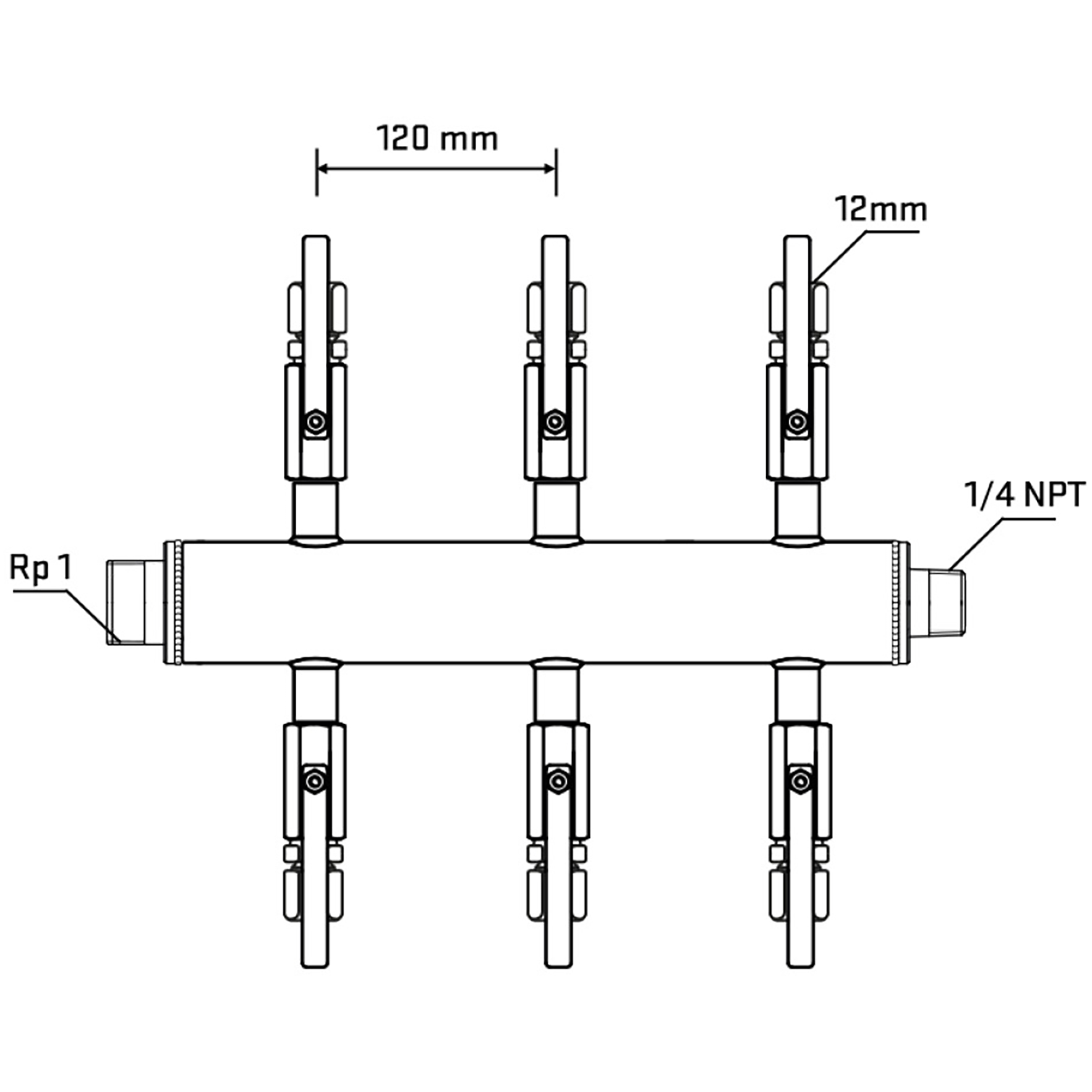 M506B100740 Manifolds Stainless Steel Double Sided