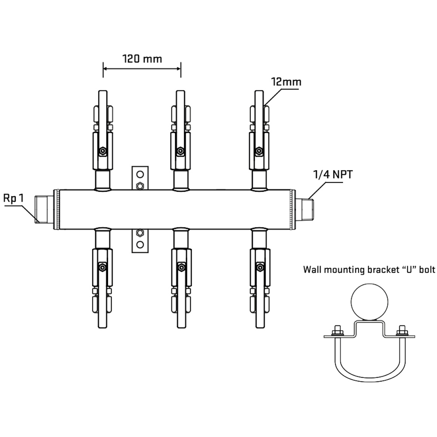 M506B100741 Manifolds Stainless Steel Double Sided