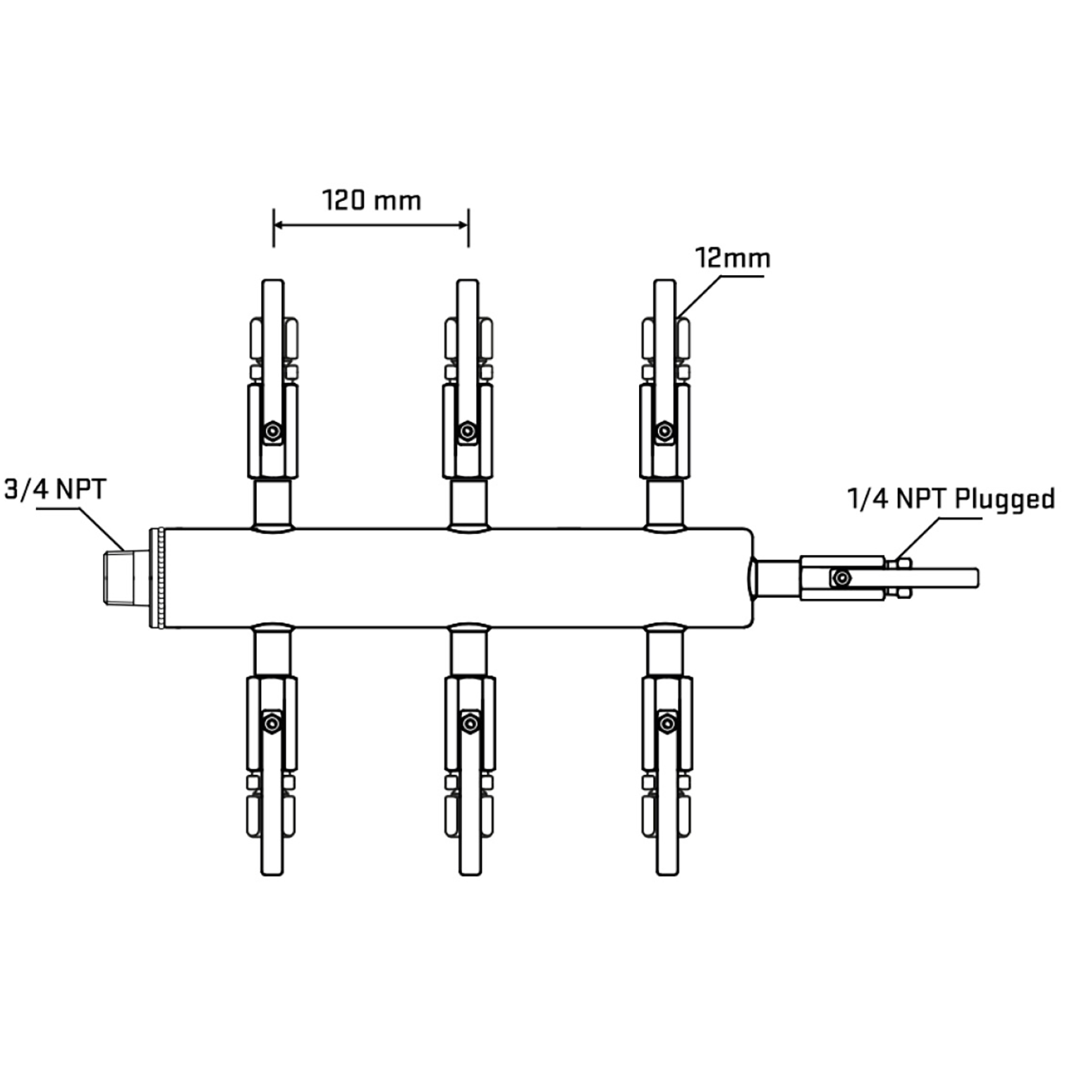 M506B100820 Manifolds Stainless Steel Double Sided