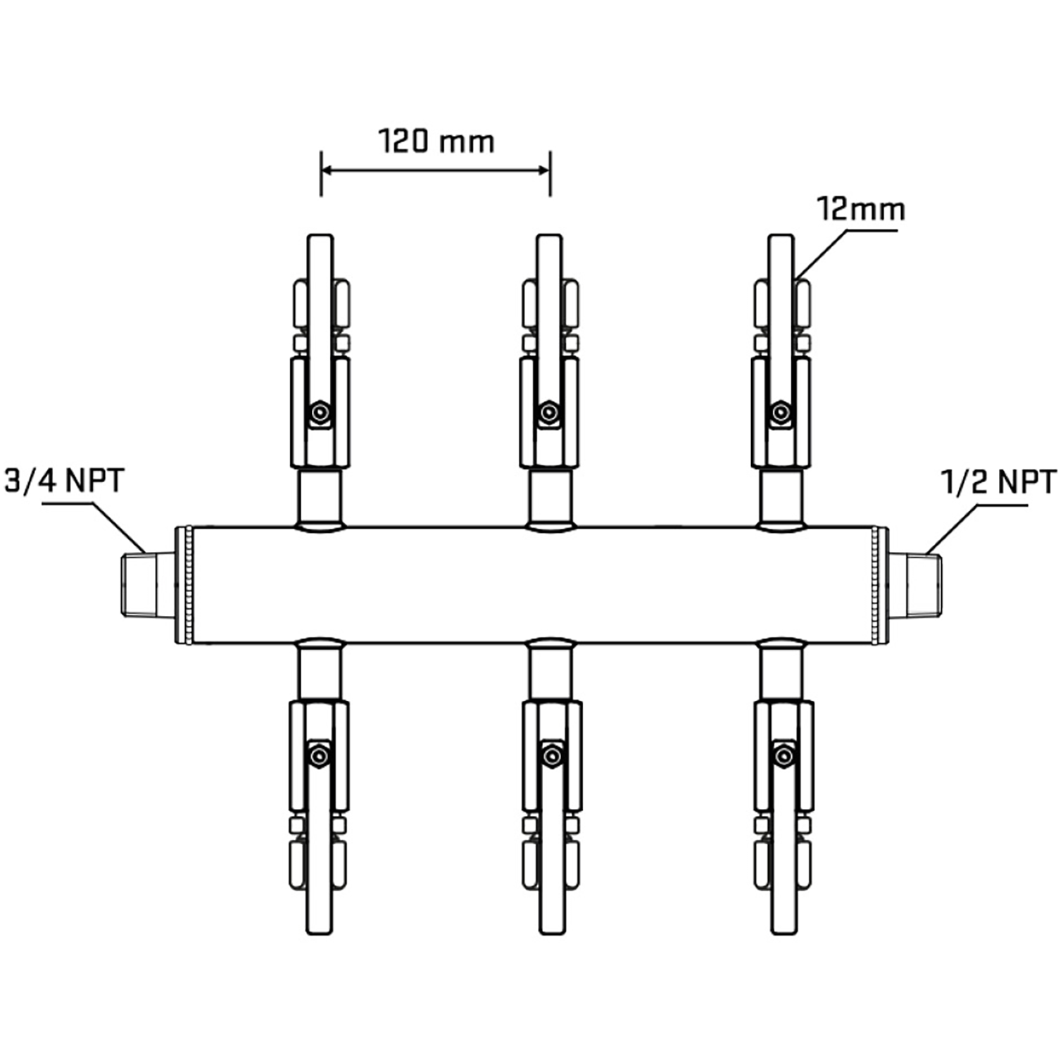 M506B100830 Manifolds Stainless Steel Double Sided