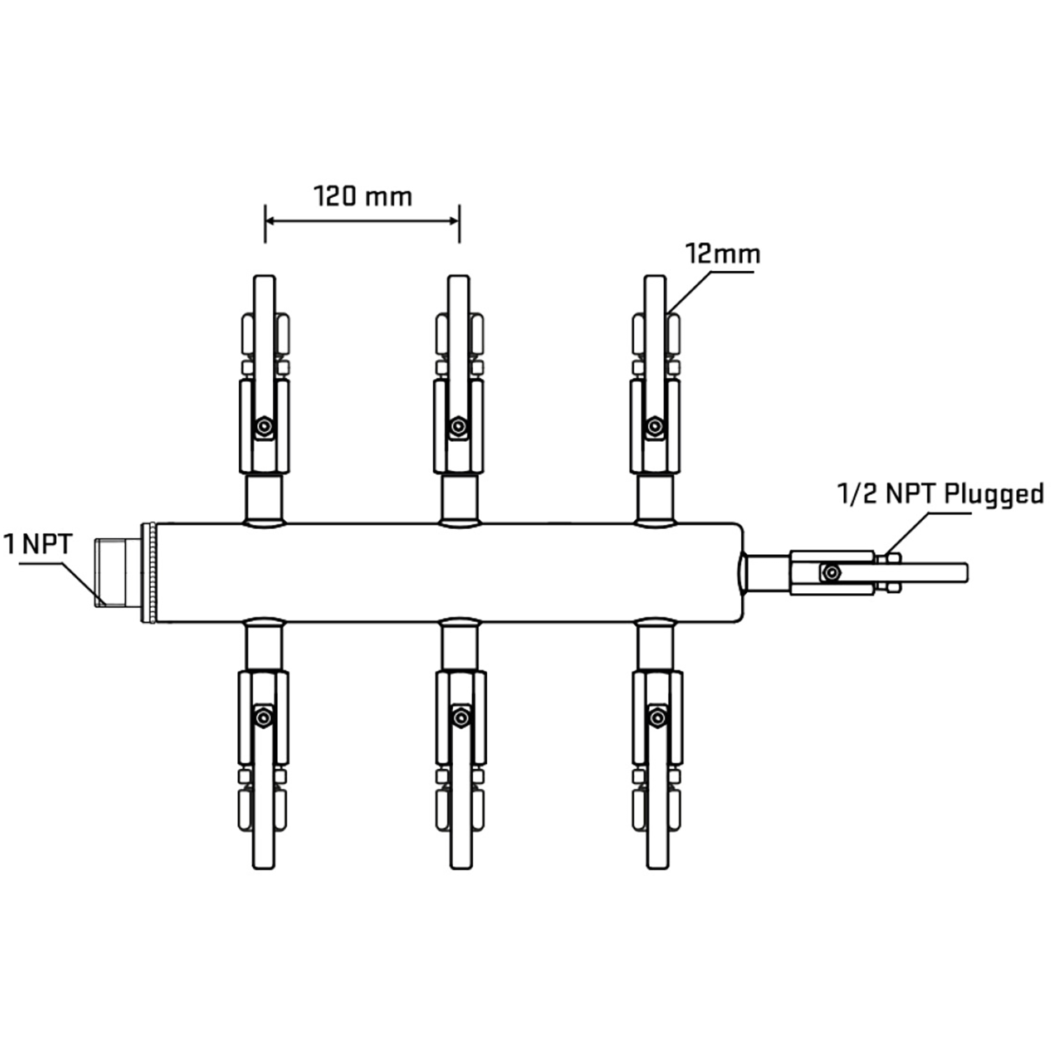 M506B101110 Manifolds Stainless Steel Double Sided