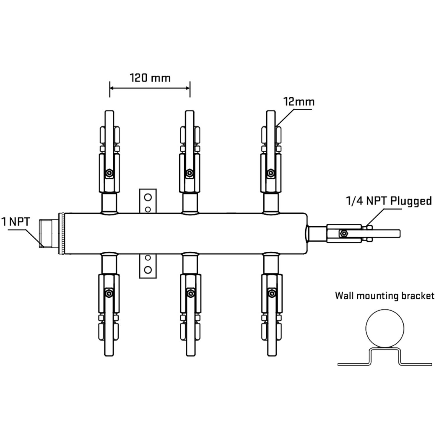 M506B101122 Manifolds Stainless Steel Double Sided