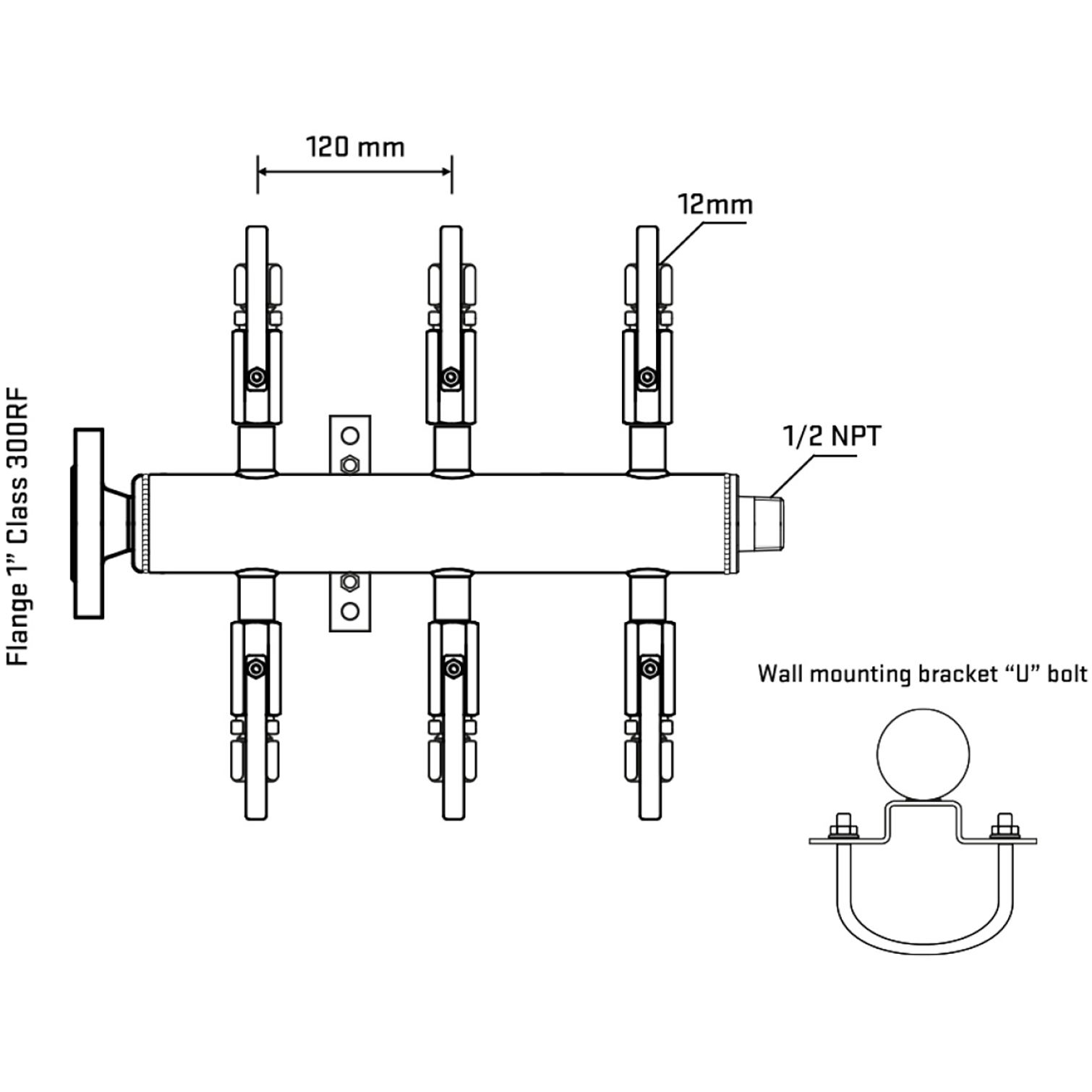 M506B110231 Manifolds Stainless Steel Double Sided