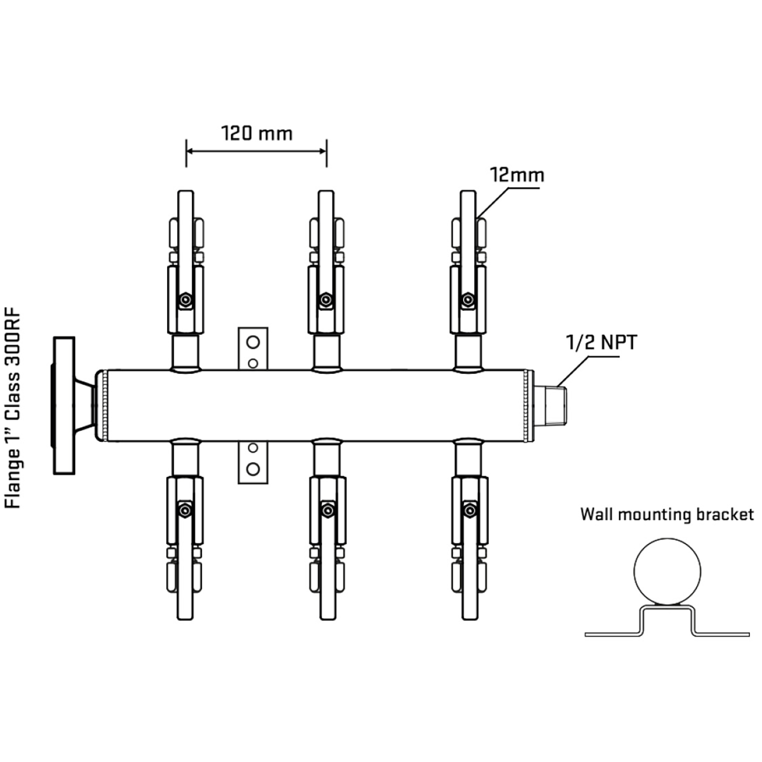 M506B110232 Manifolds Stainless Steel Double Sided