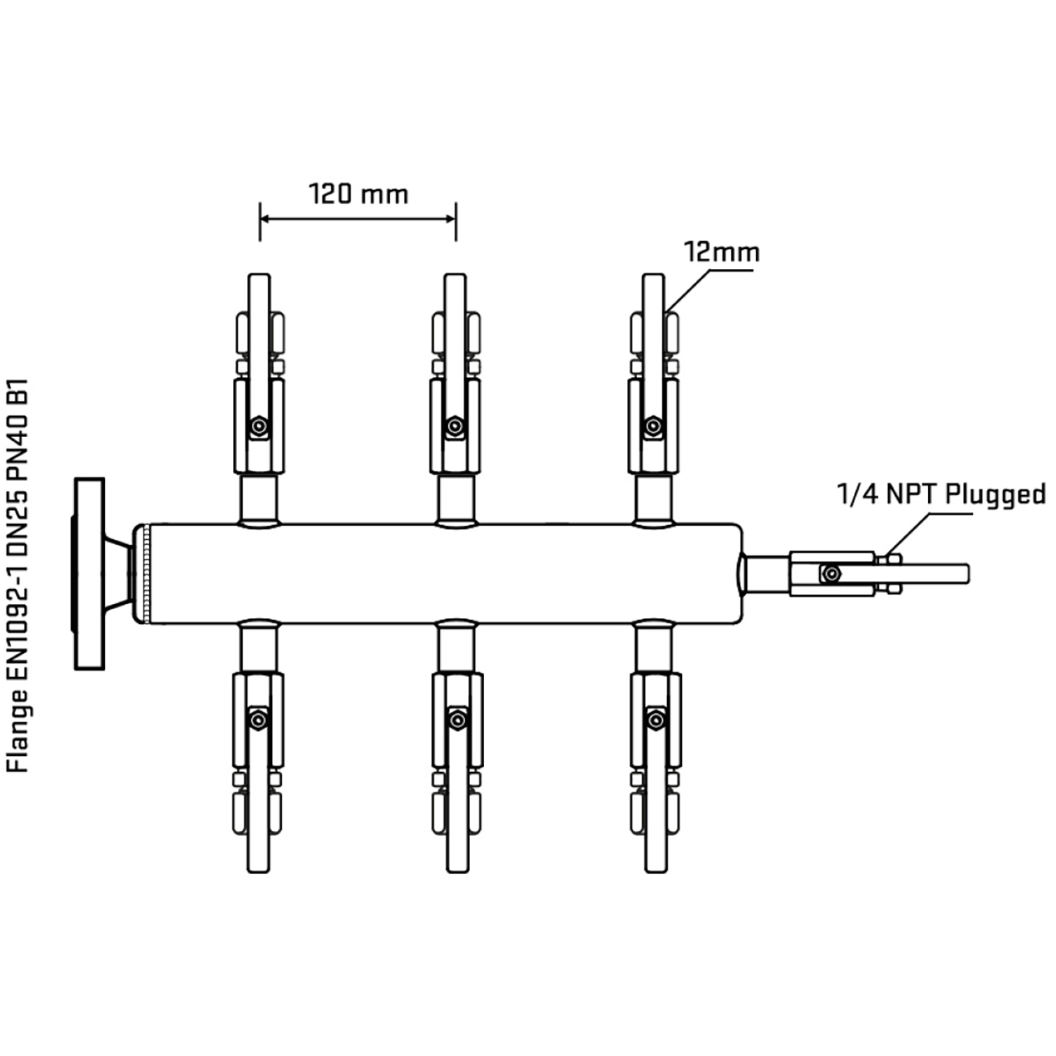 M506B110320 Manifolds Stainless Steel Double Sided