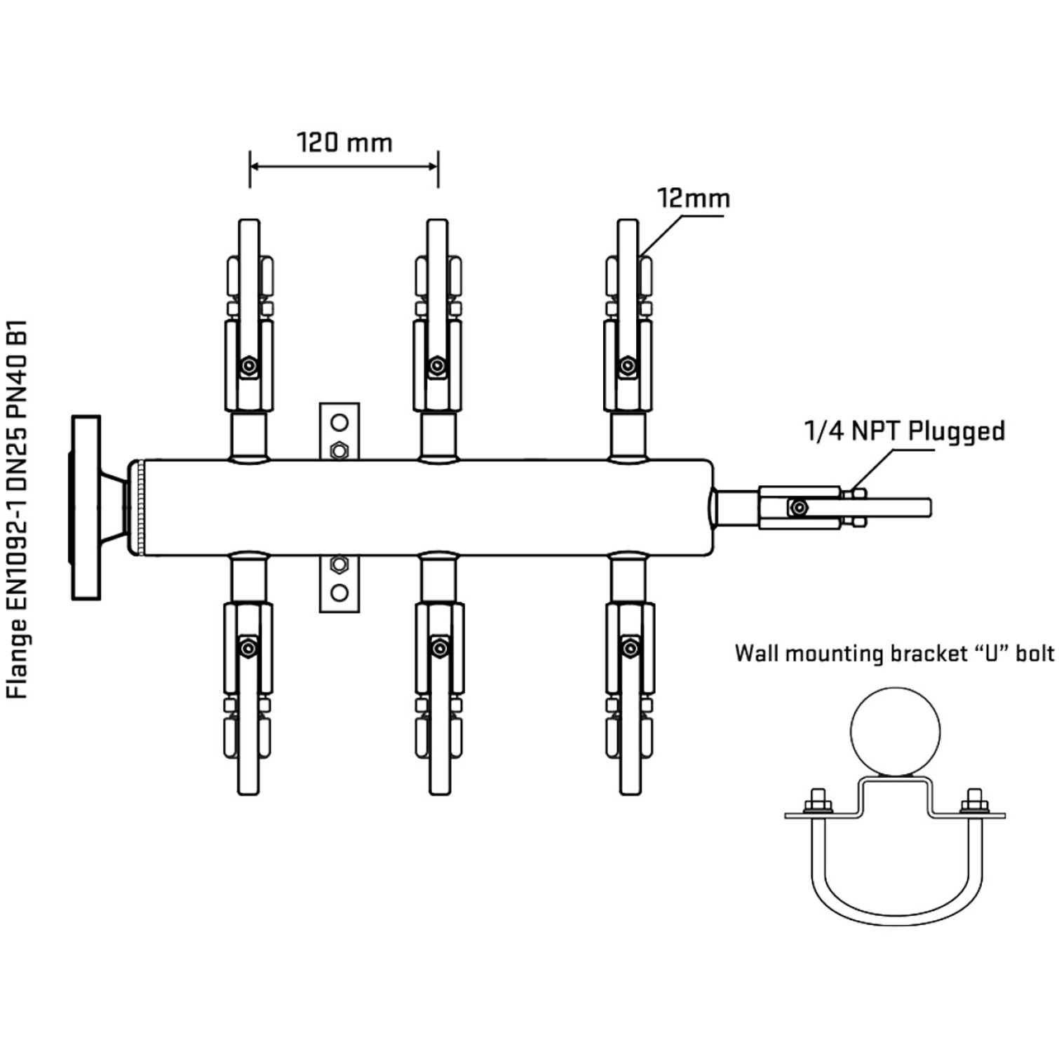 M506B110321 Manifolds Stainless Steel Double Sided