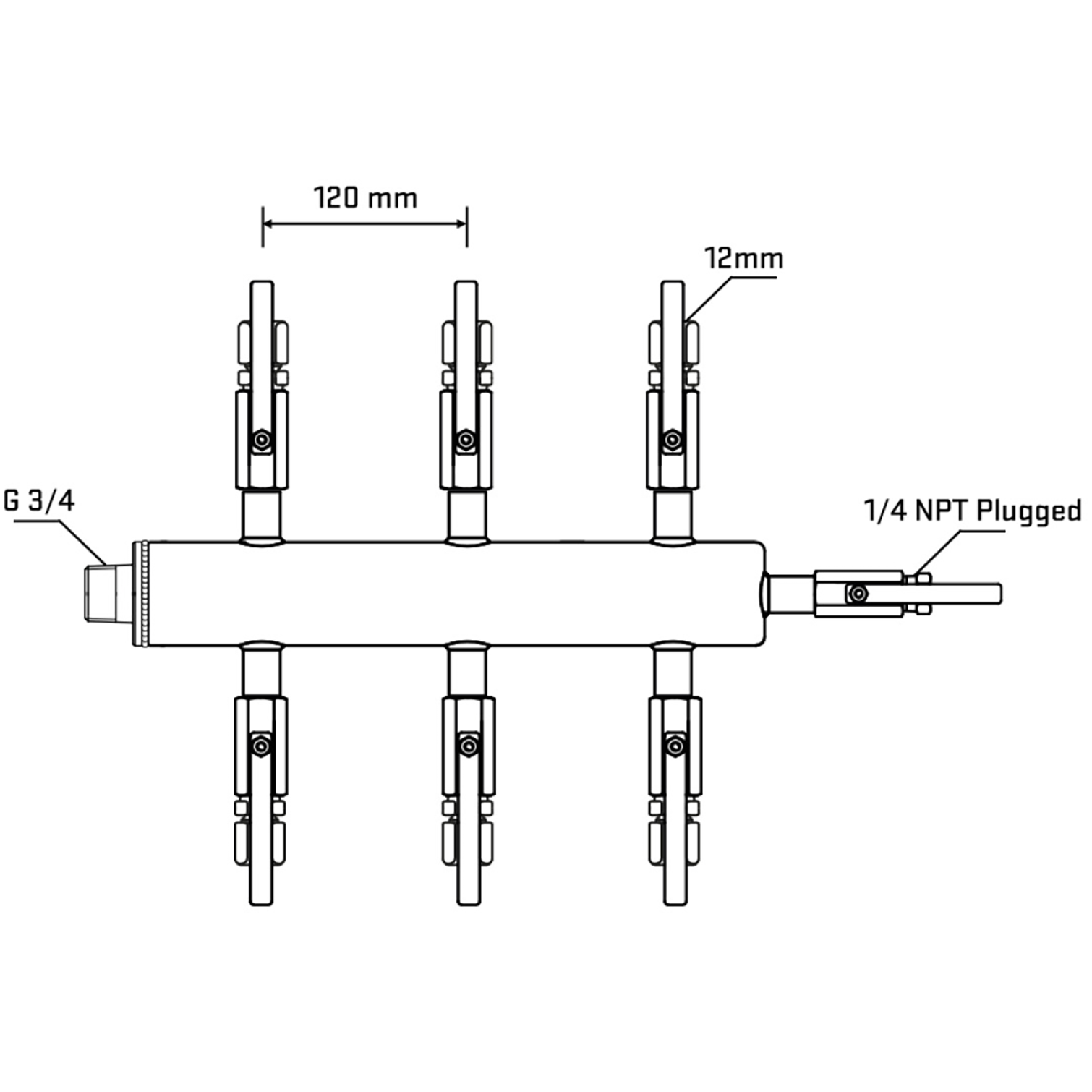 M506B110420 Manifolds Stainless Steel Double Sided