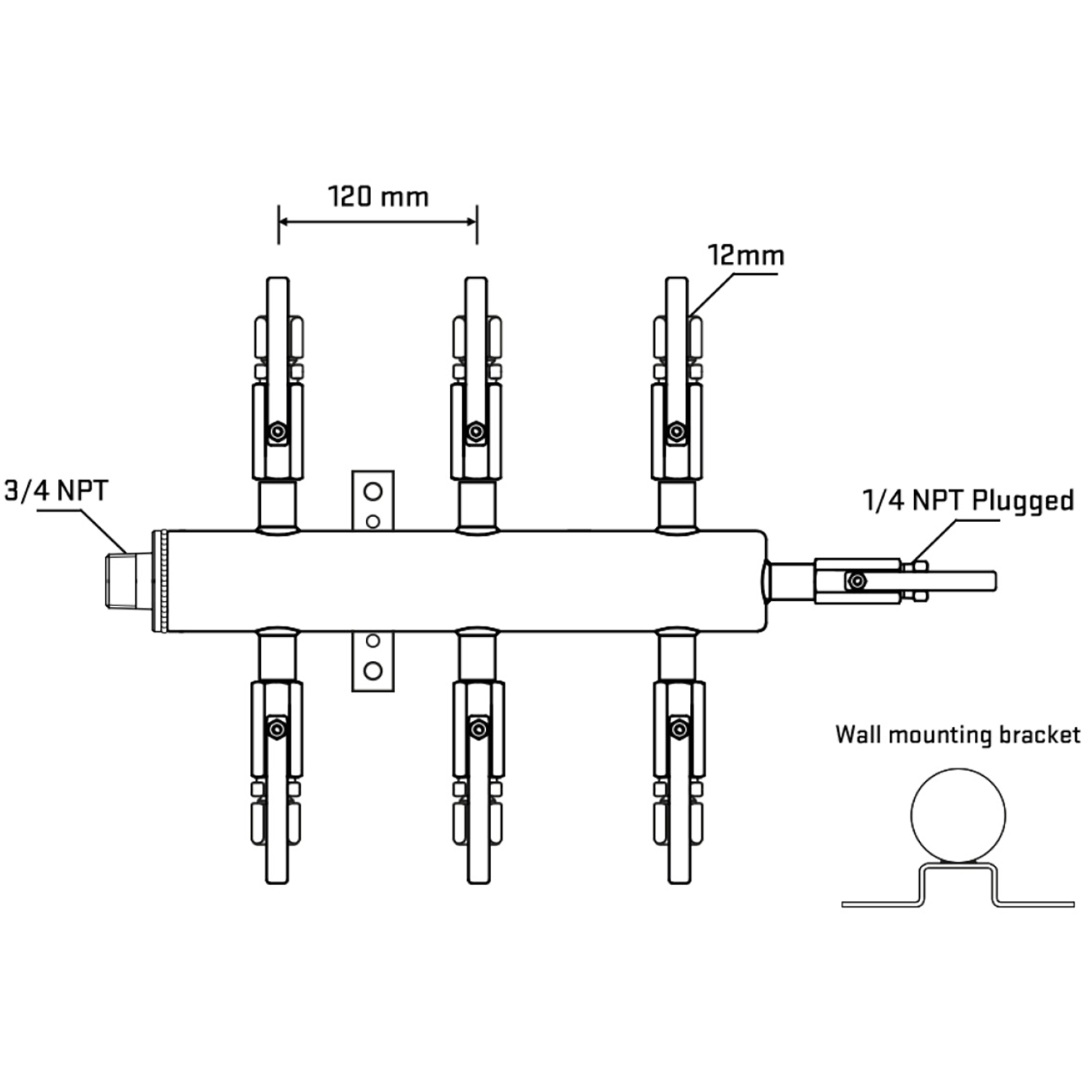 M506B110822 Manifolds Stainless Steel Double Sided