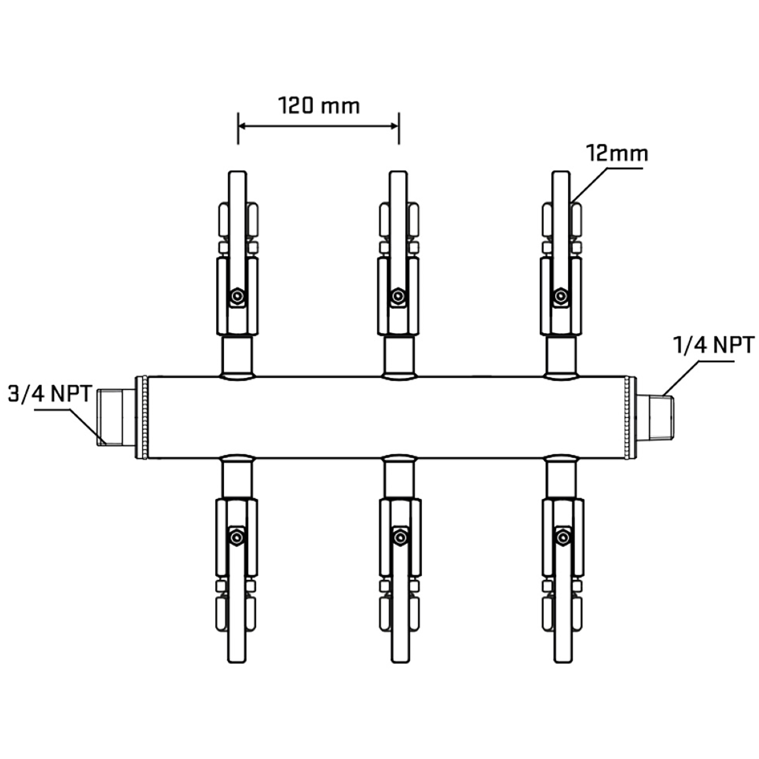 M506B111040 Manifolds Stainless Steel Double Sided