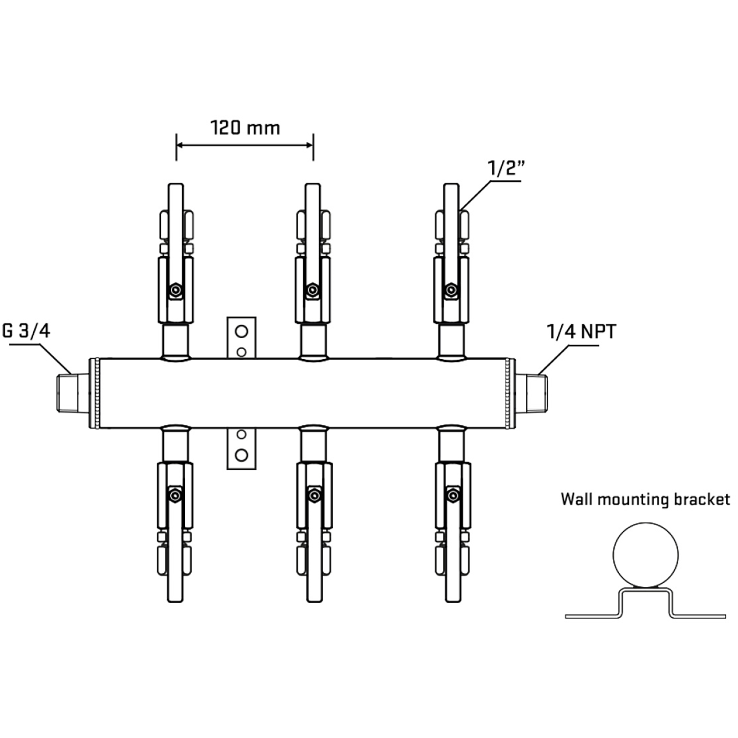 M506B120442 Manifolds Stainless Steel Double Sided