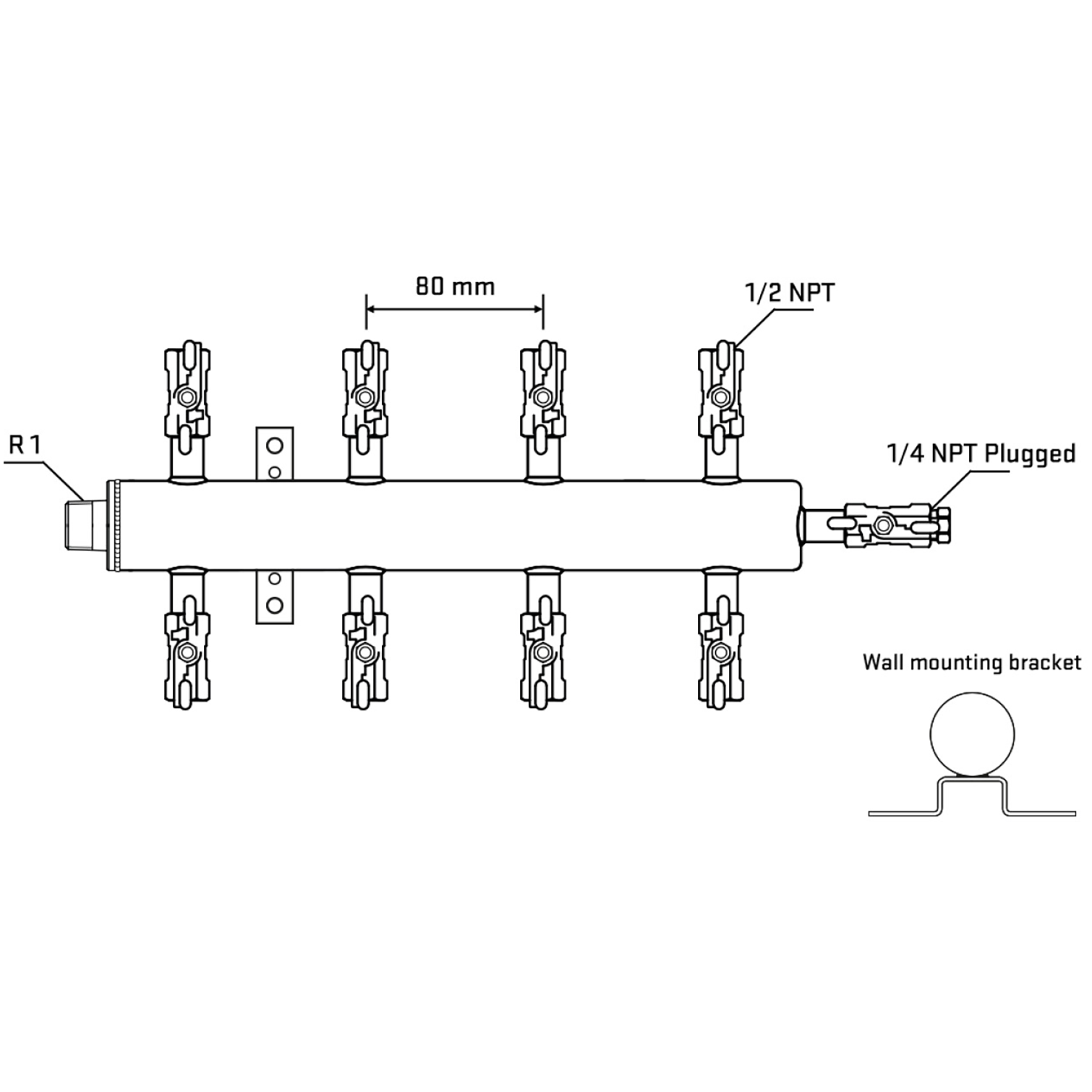 M508A010522 Manifolds Stainless Steel Double Sided