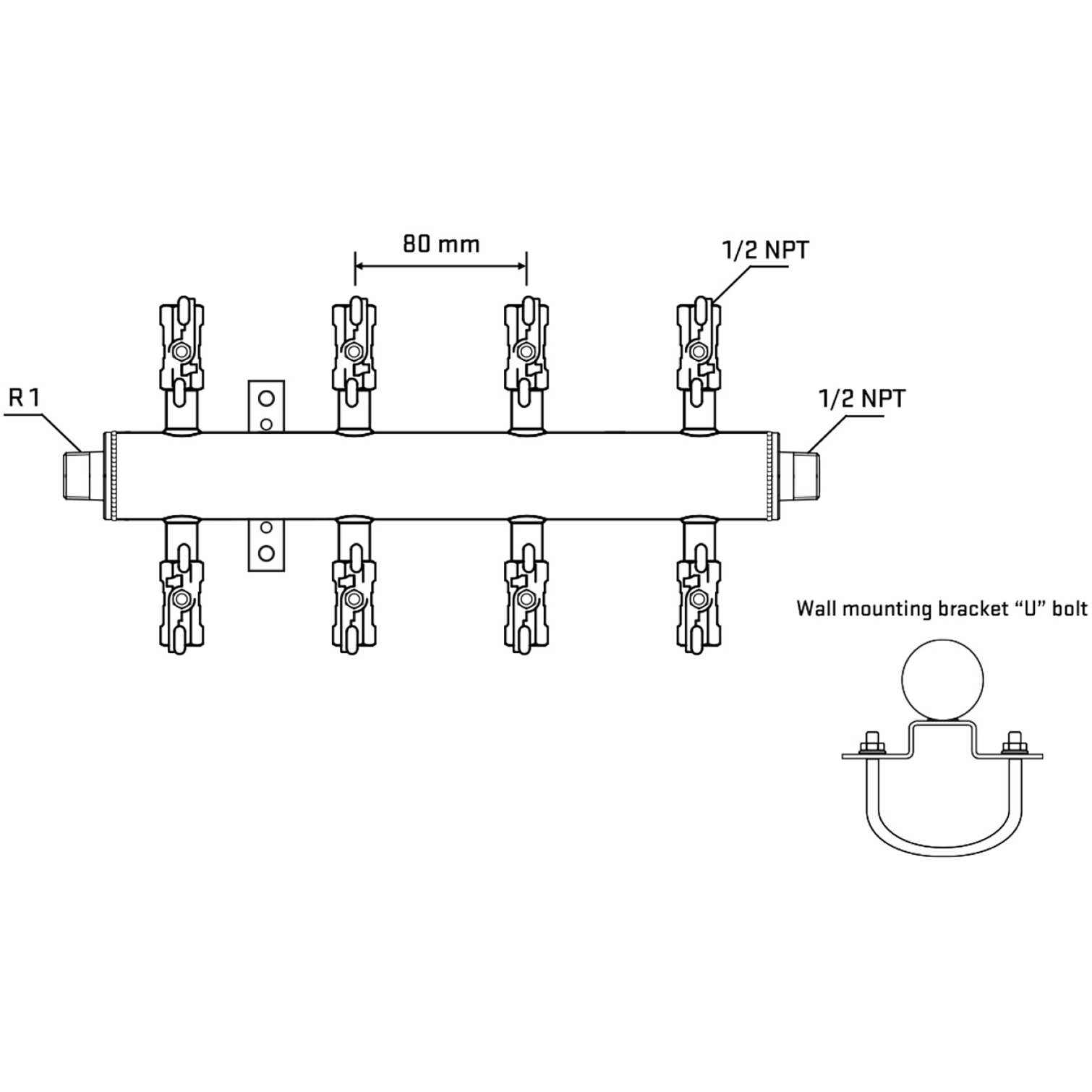 M508A010531 Manifolds Stainless Steel Double Sided