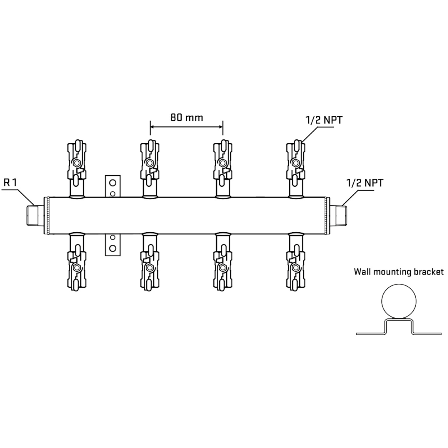 M508A010532 Manifolds Stainless Steel Double Sided