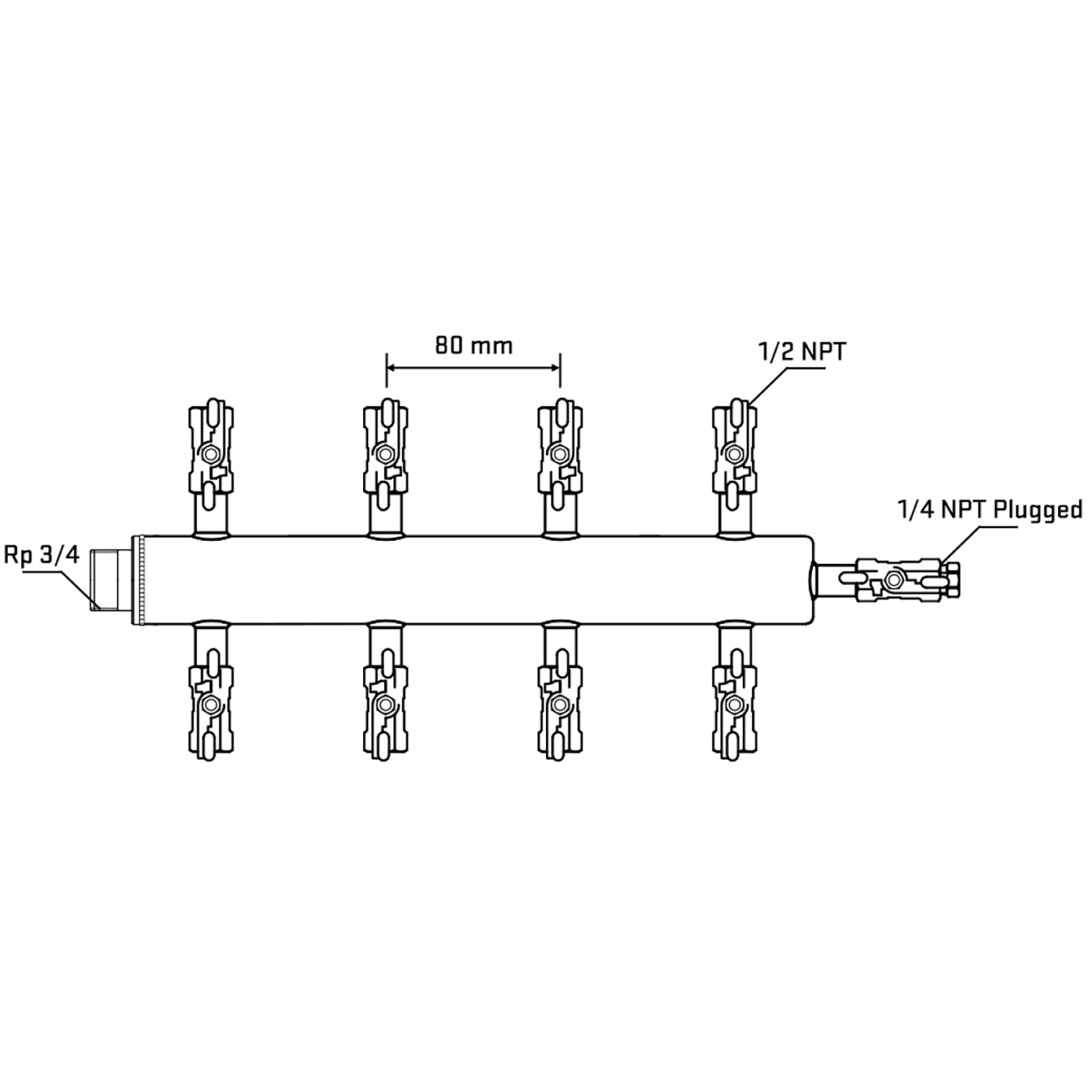 M508A010620 Manifolds Stainless Steel Double Sided