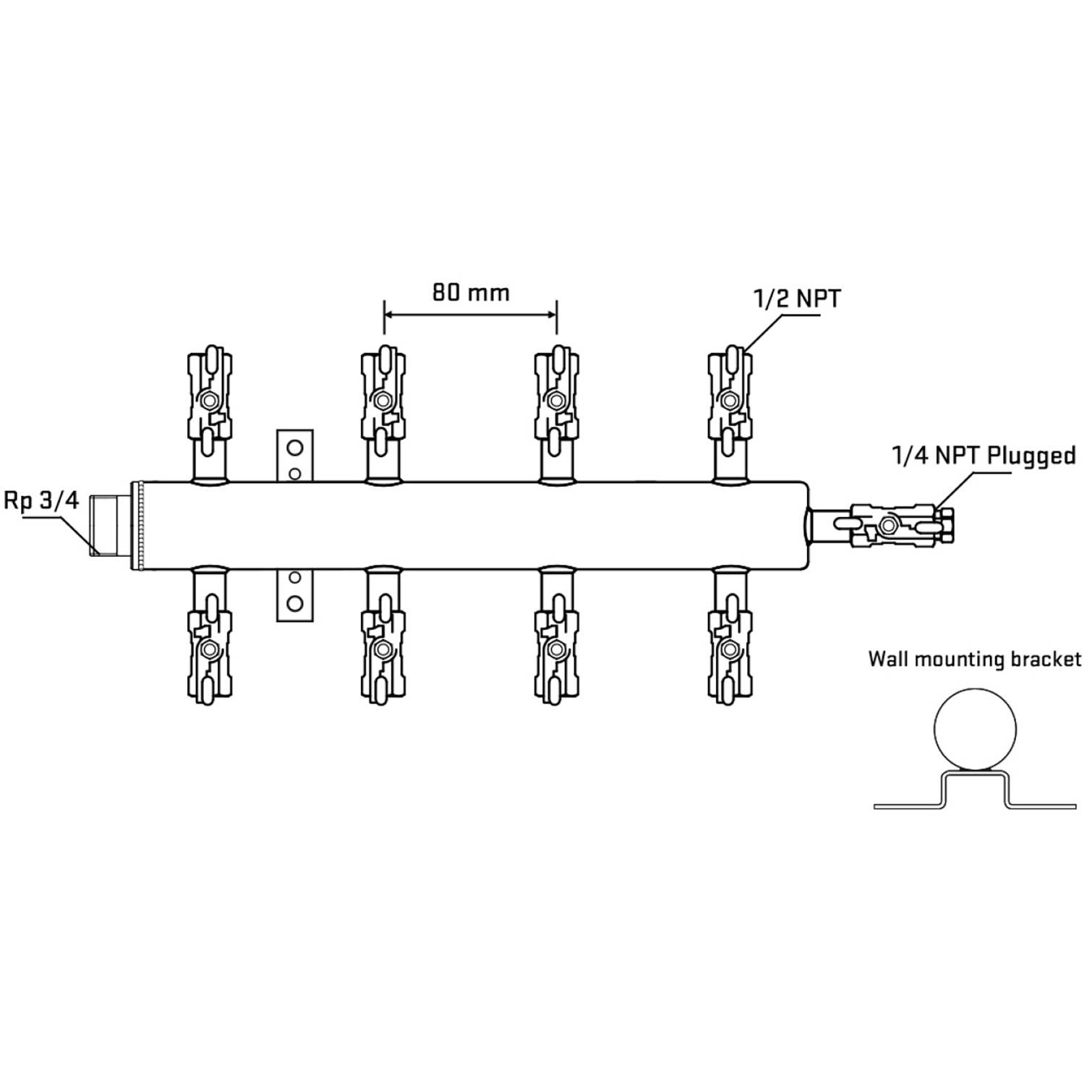 M508A010622 Manifolds Stainless Steel Double Sided