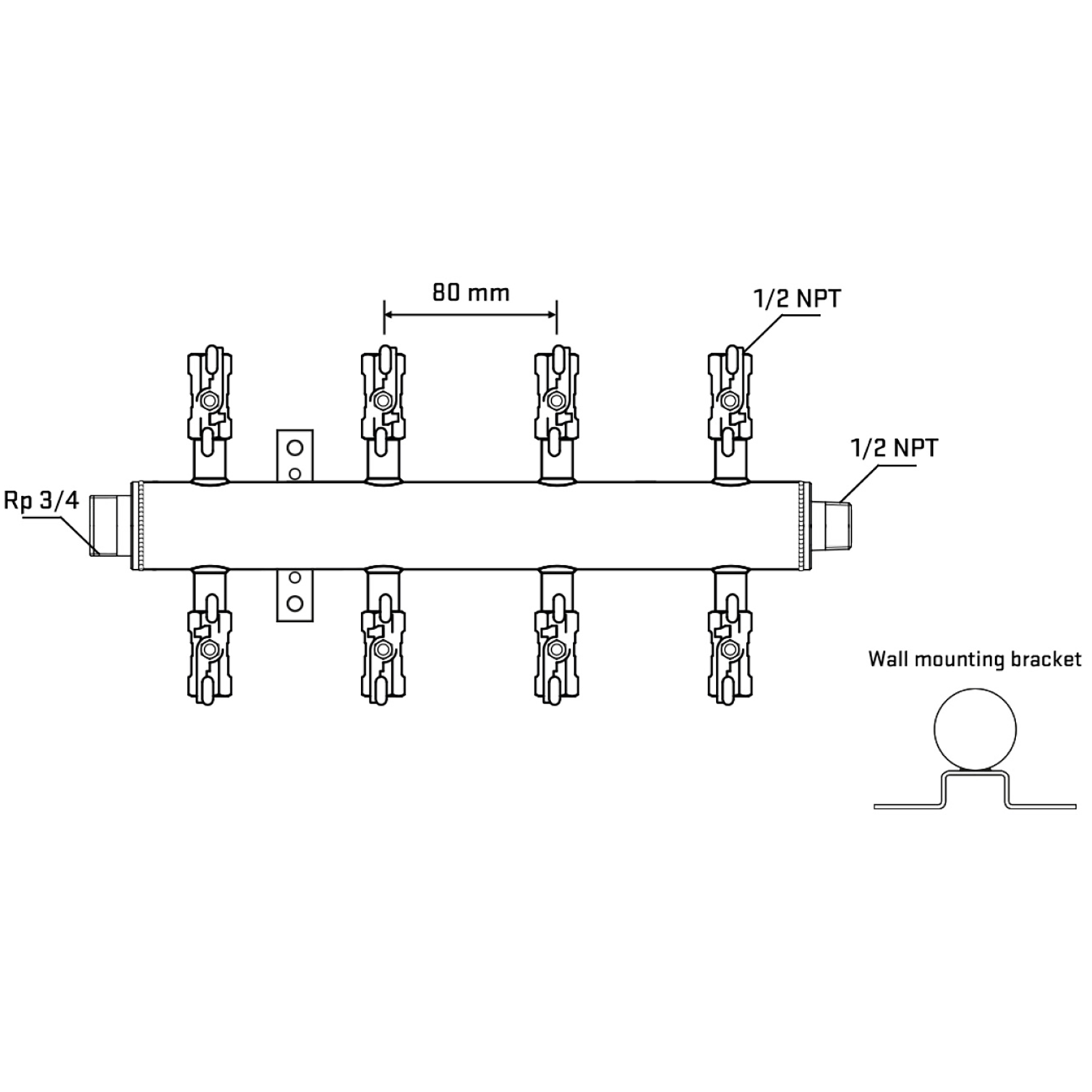 M508A010632 Manifolds Stainless Steel Double Sided