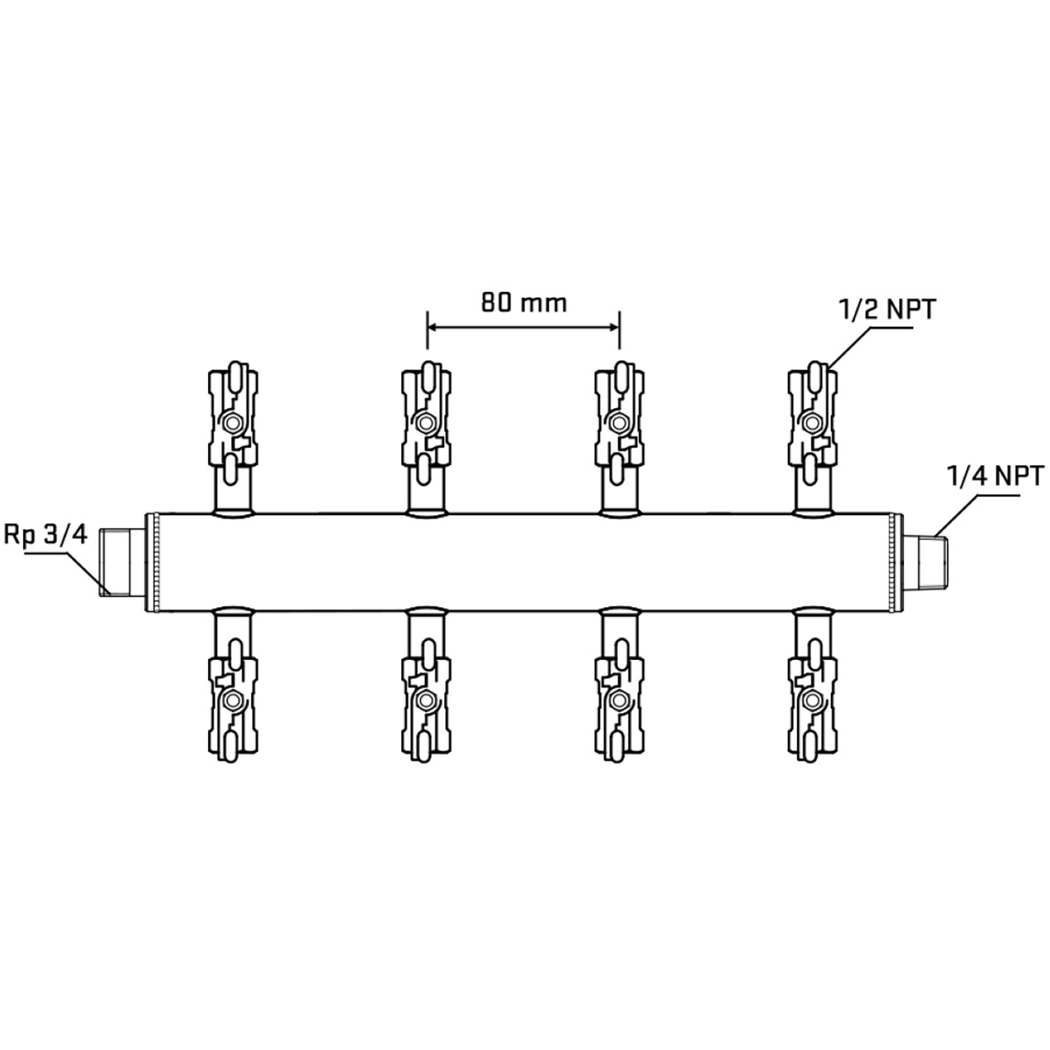 M508A010640 Manifolds Stainless Steel Double Sided