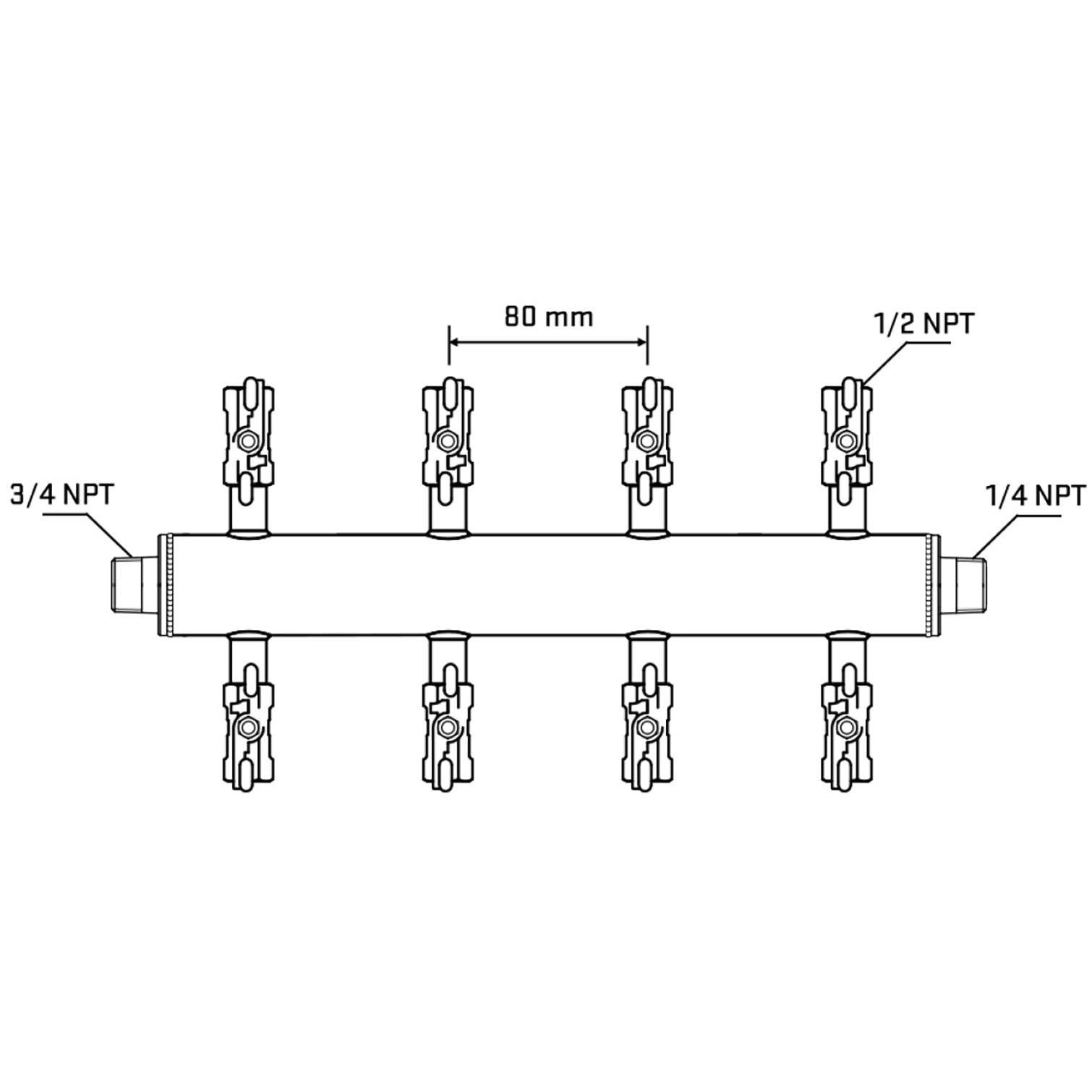 M508A010840 Manifolds Stainless Steel Double Sided