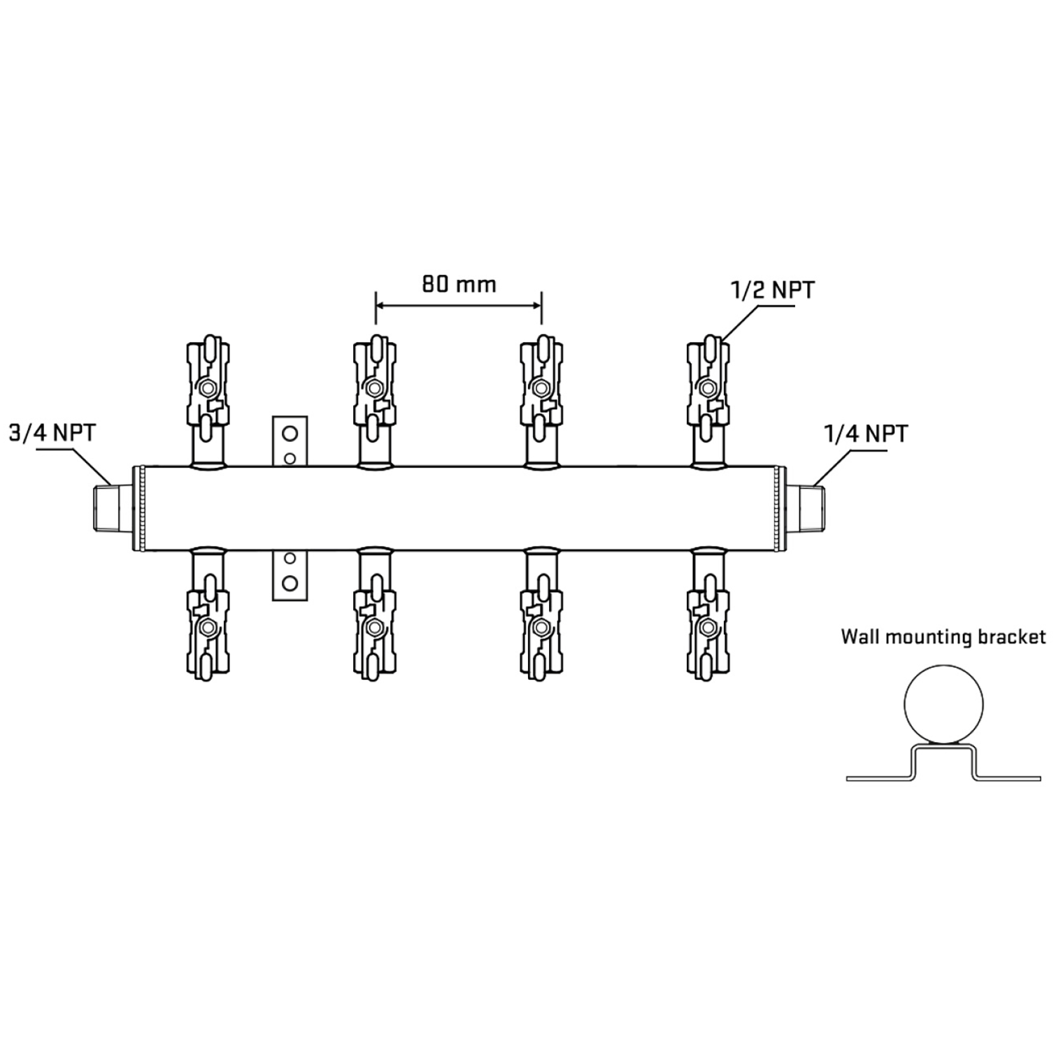 M508A010842 Manifolds Stainless Steel Double Sided