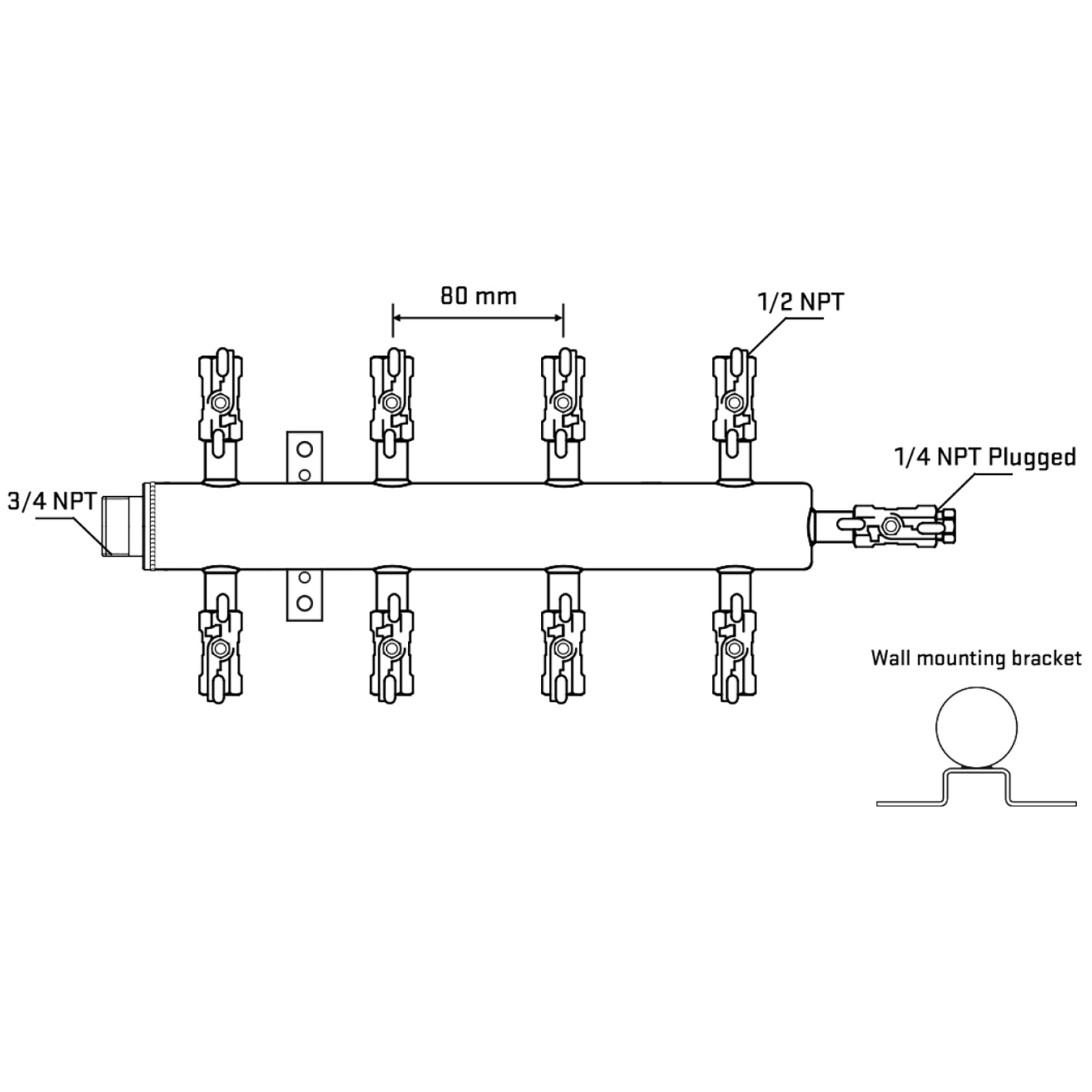 M508A011022 Manifolds Stainless Steel Double Sided