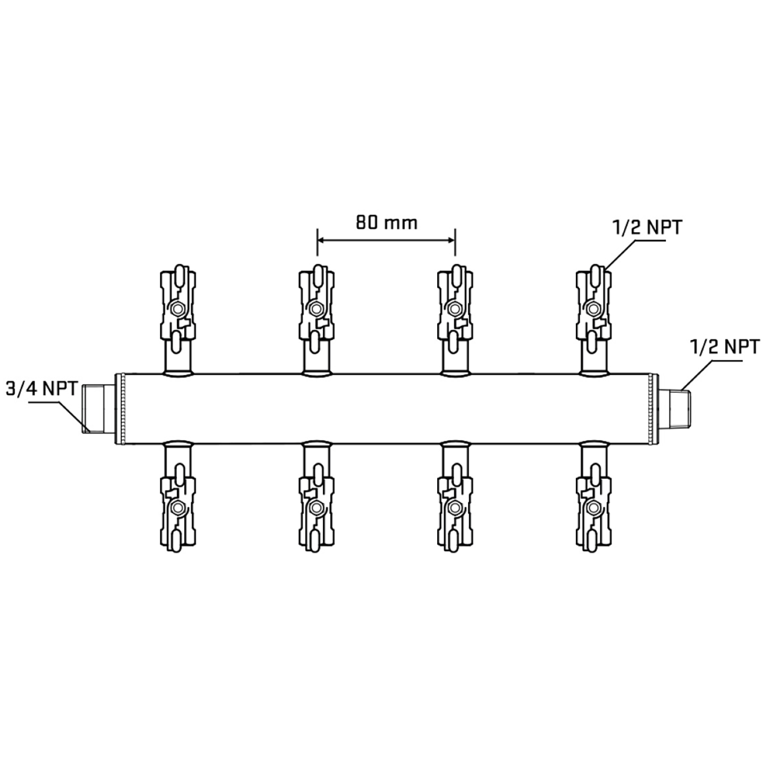 M508A011030 Manifolds Stainless Steel Double Sided