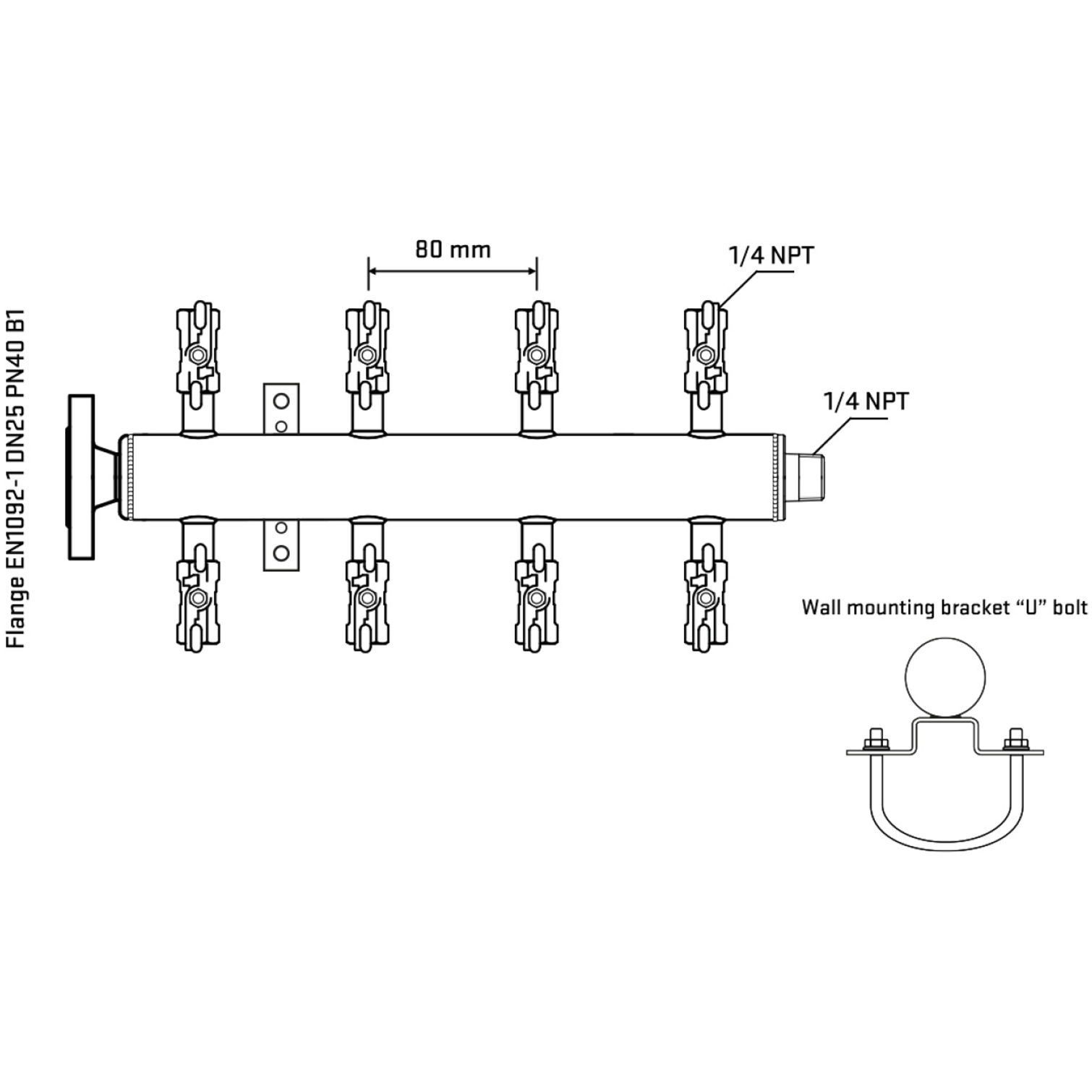 M508A020341 Manifolds Stainless Steel Double Sided