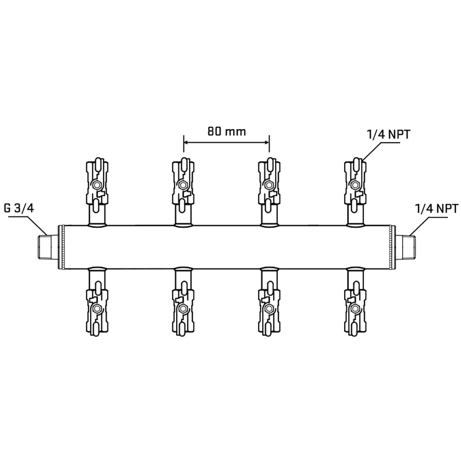 M508A020440 Manifolds Stainless Steel Double Sided