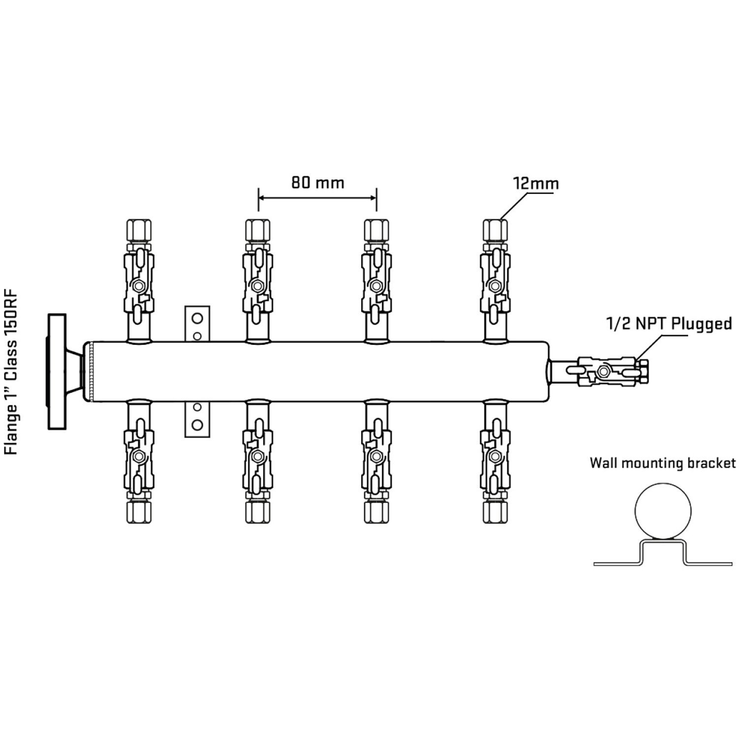 M508A030112 Manifolds Stainless Steel Double Sided