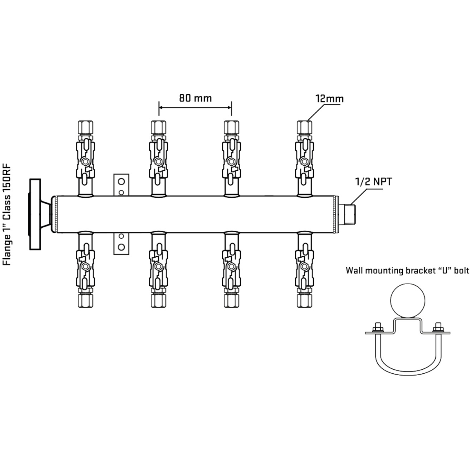 M508A030131 Manifolds Stainless Steel Double Sided