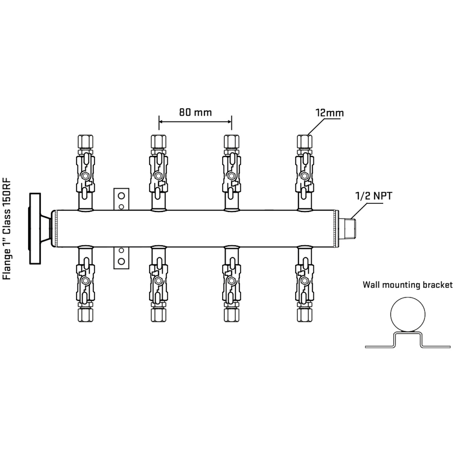 M508A030132 Manifolds Stainless Steel Double Sided