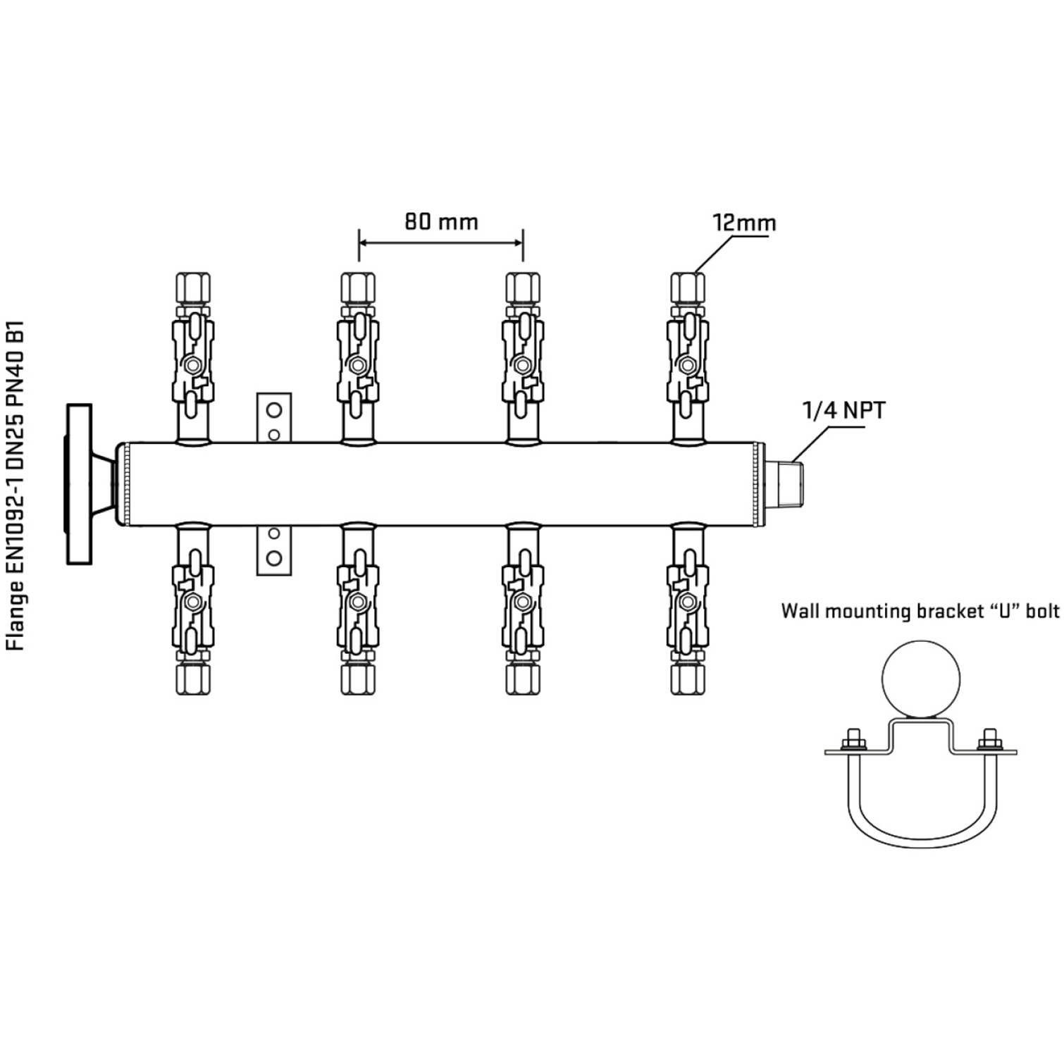 M508A030341 Manifolds Stainless Steel Double Sided