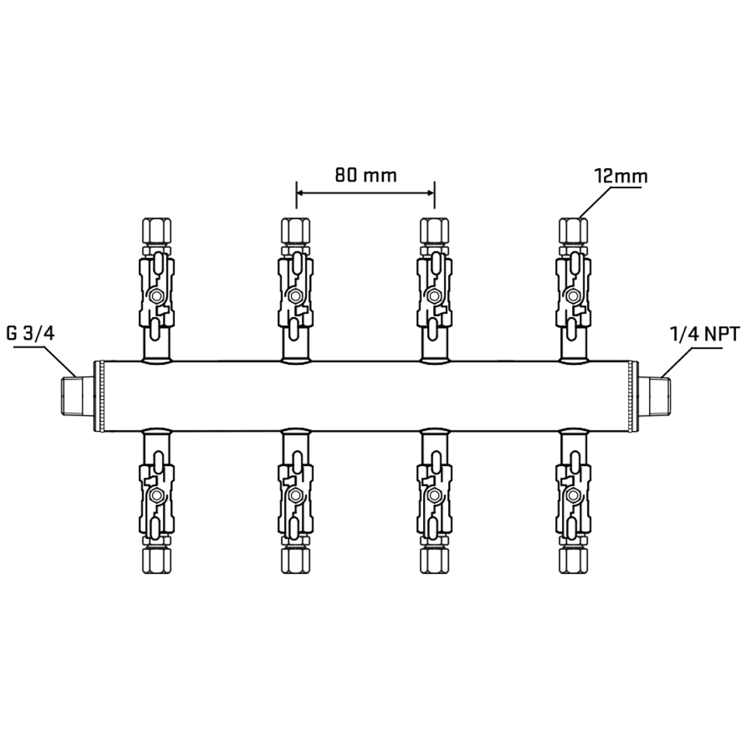 M508A030440 Manifolds Stainless Steel Double Sided