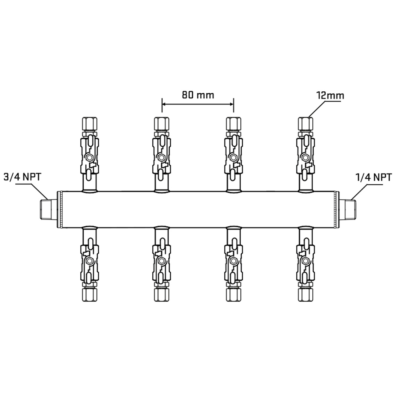 M508A030840 Manifolds Stainless Steel Double Sided