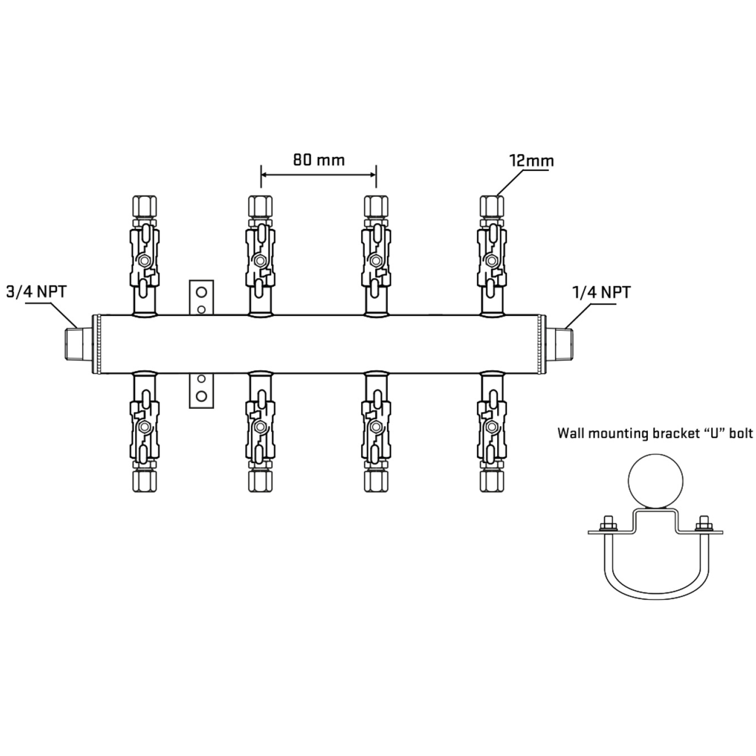 M508A030841 Manifolds Stainless Steel Double Sided